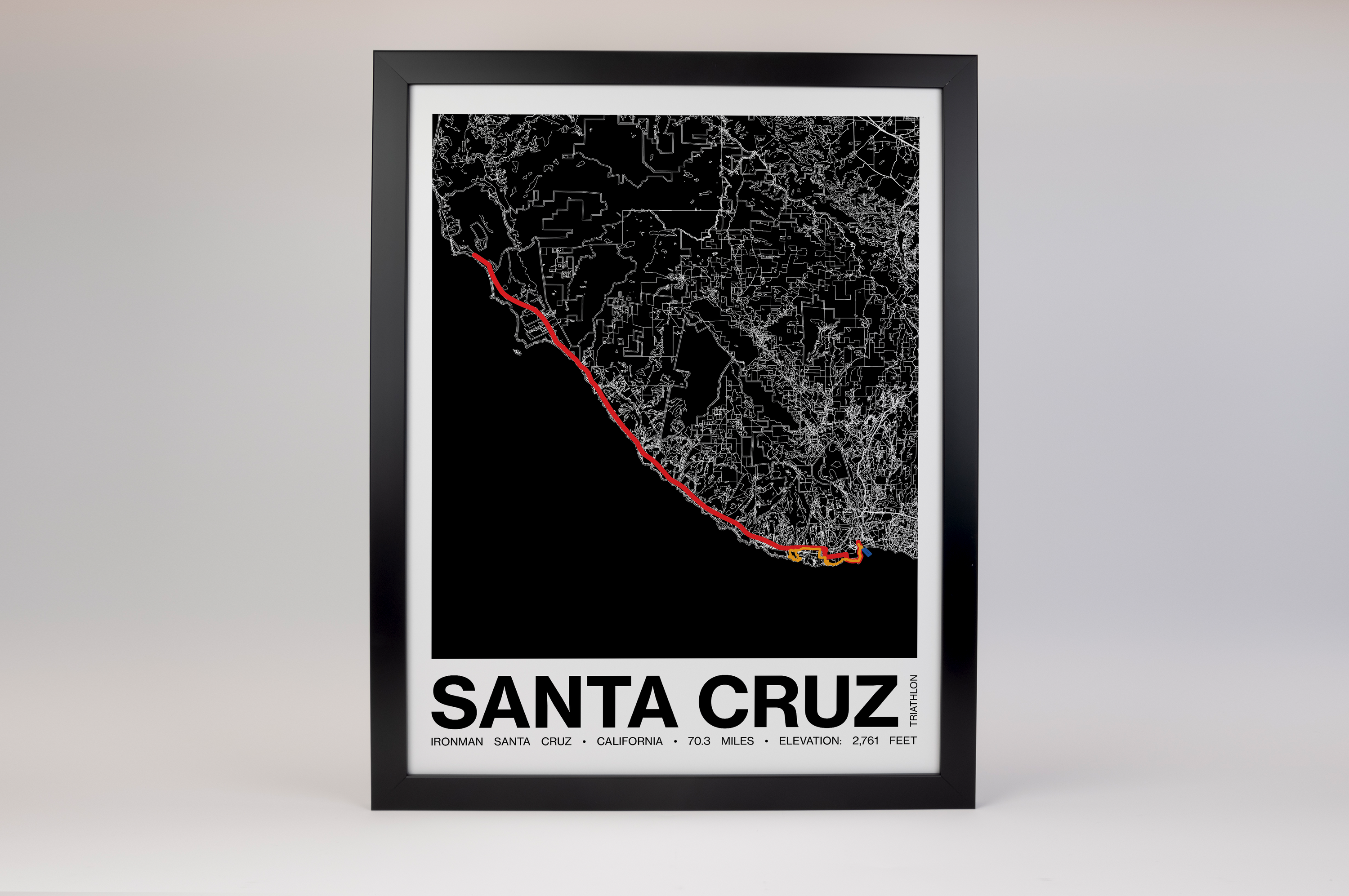 Ironman 70.3 Santa Cruz Poster - Grid Style
