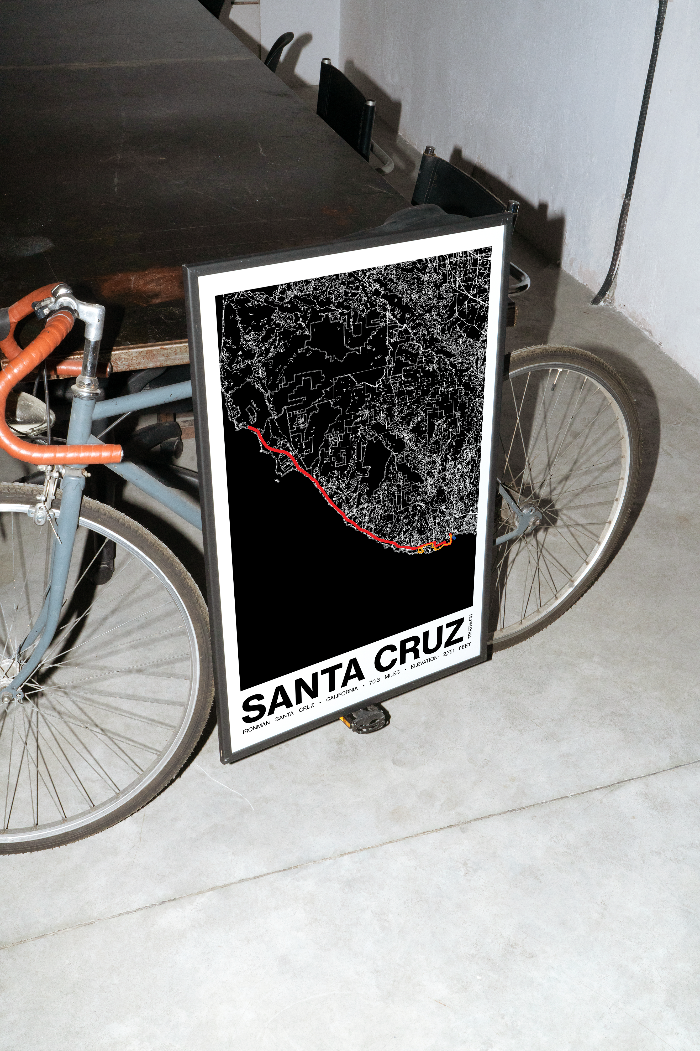 Ironman 70.3 Santa Cruz Poster - Grid Style