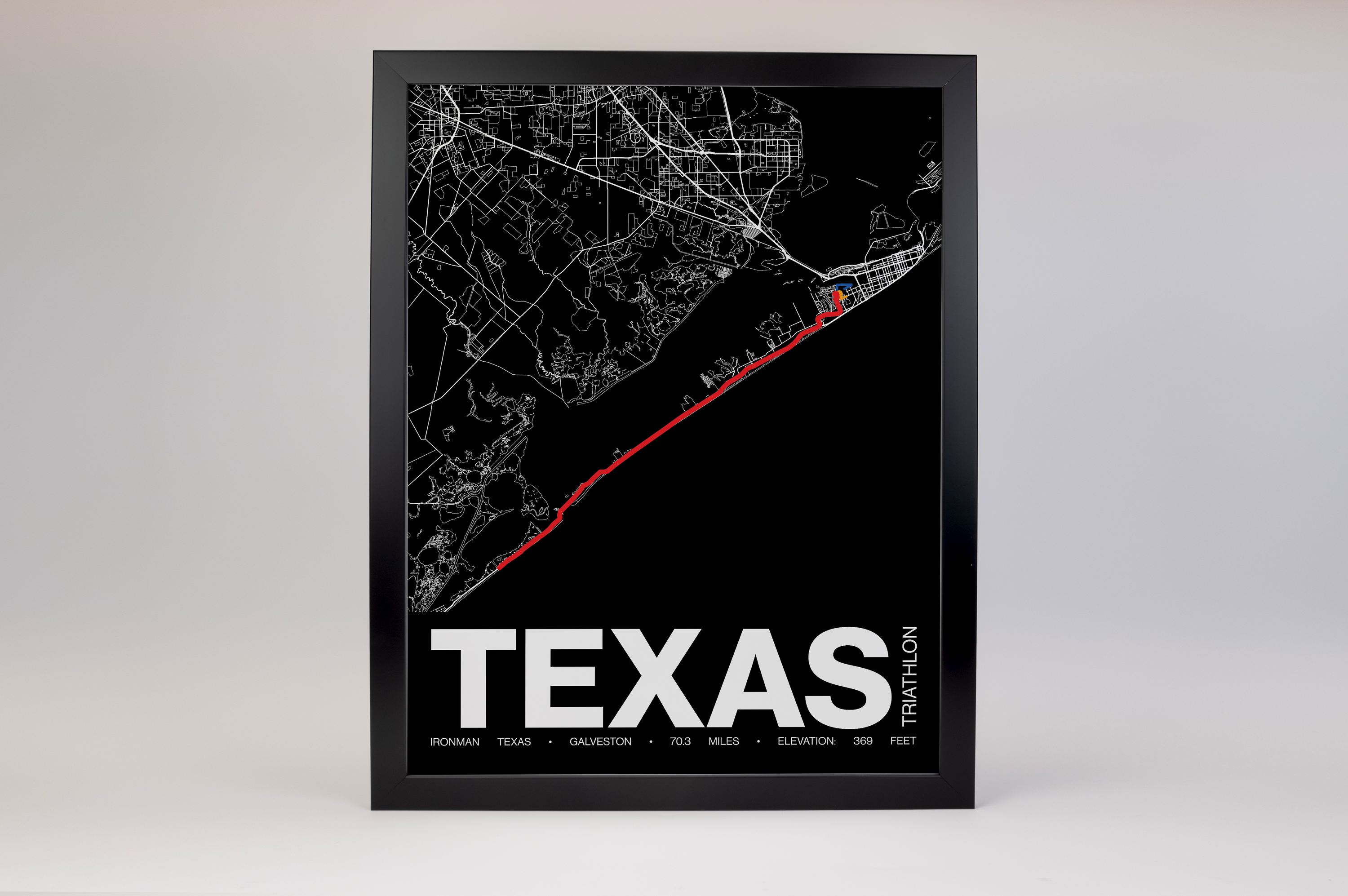 Ironman 70.3 Texas Poster - Grid Style