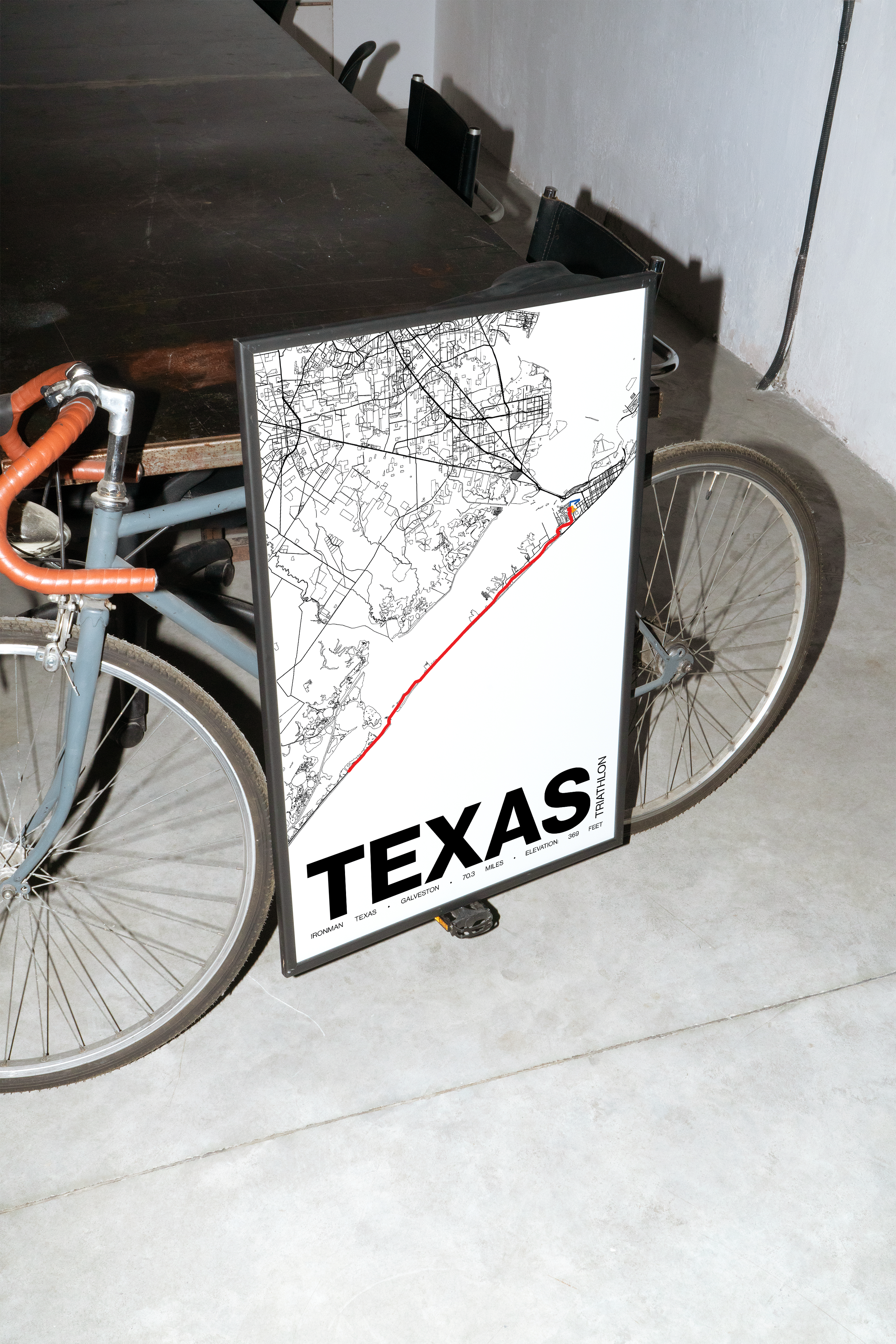 Ironman 70.3 Texas Poster - Grid Style