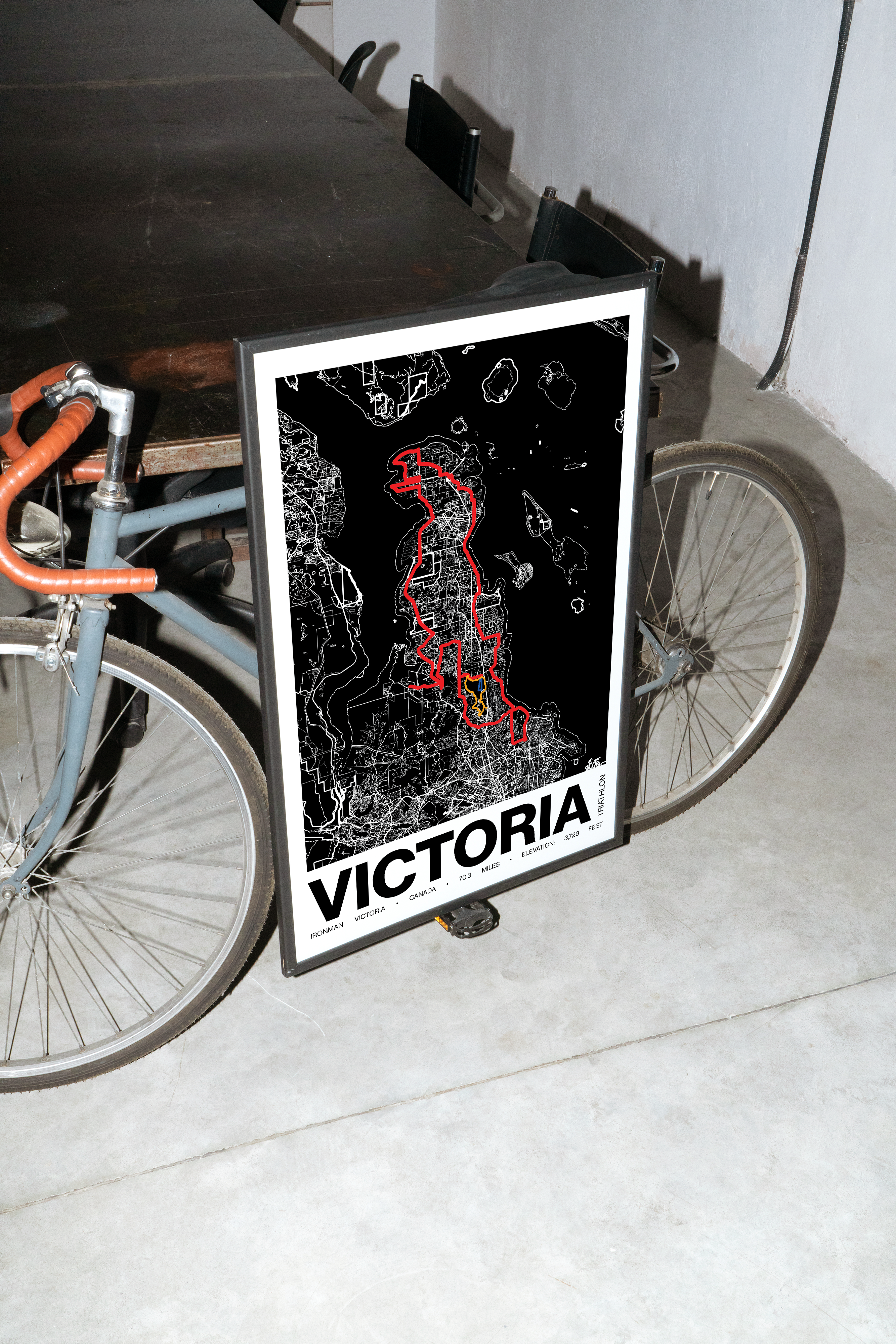 Ironman 70.3 Victoria Poster - Grid Style