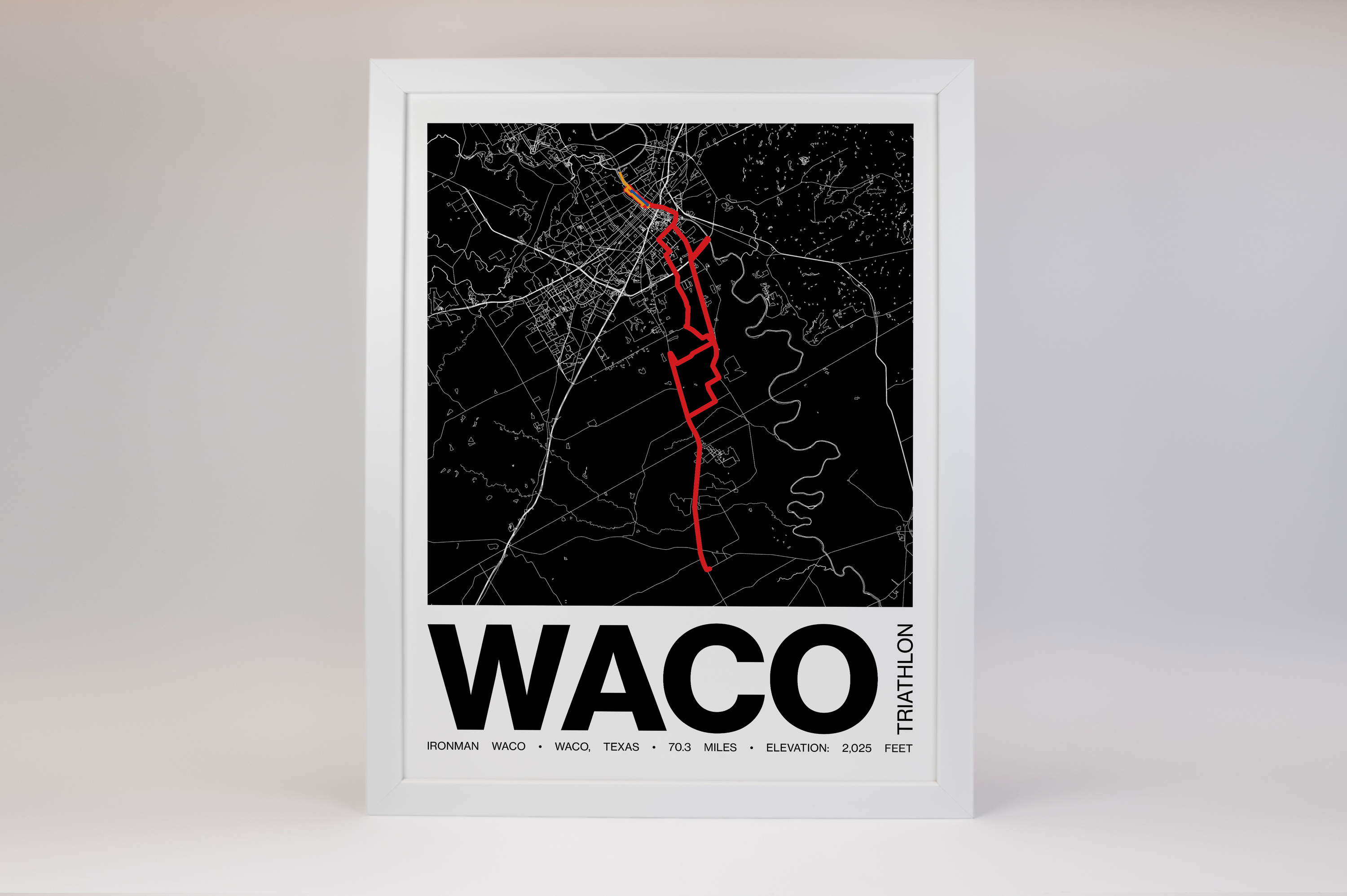 Ironman 70.3 Waco Poster - Grid Style