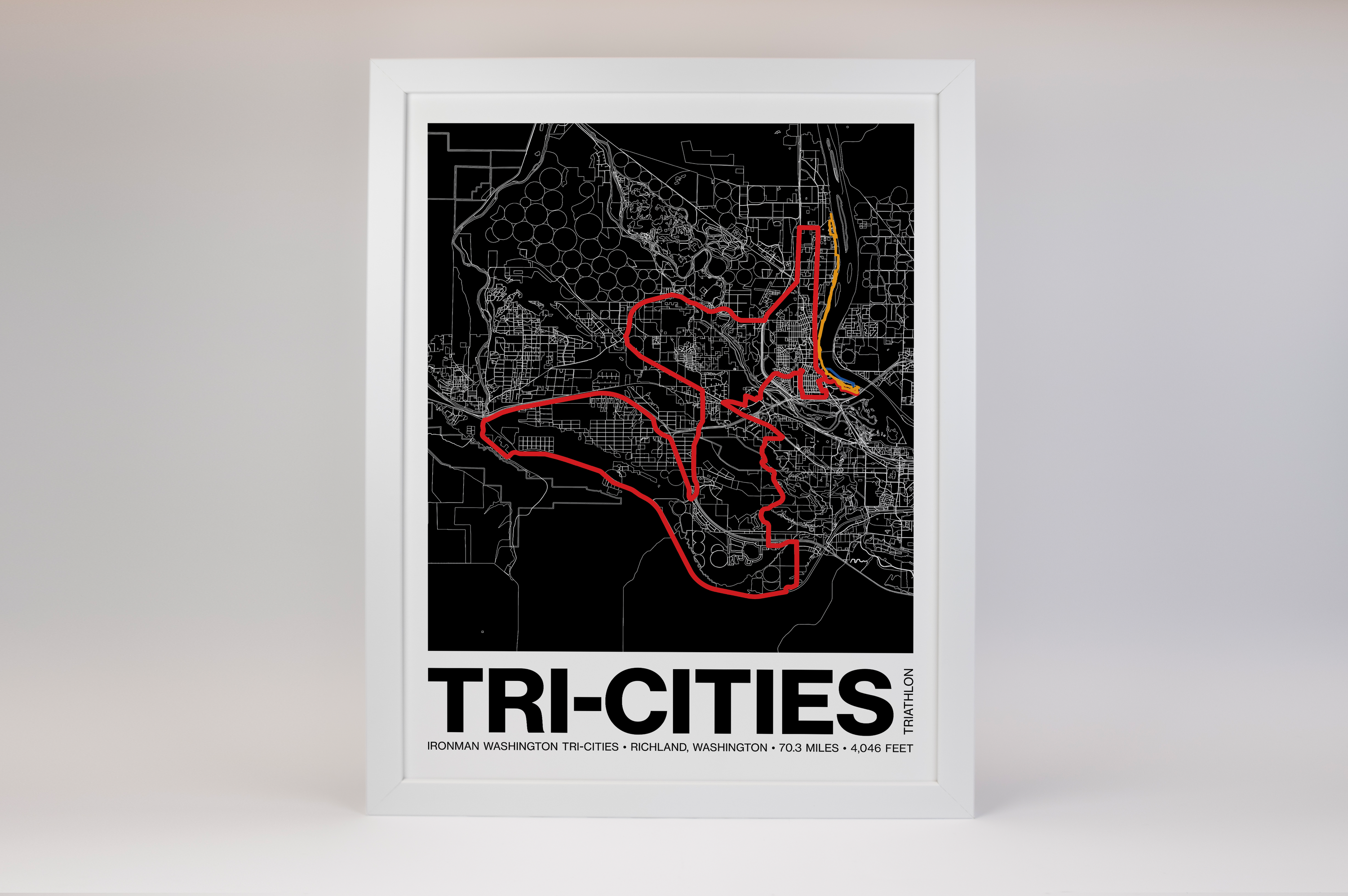Ironman 70.3 Washington Tri-Cities Poster - Grid Style