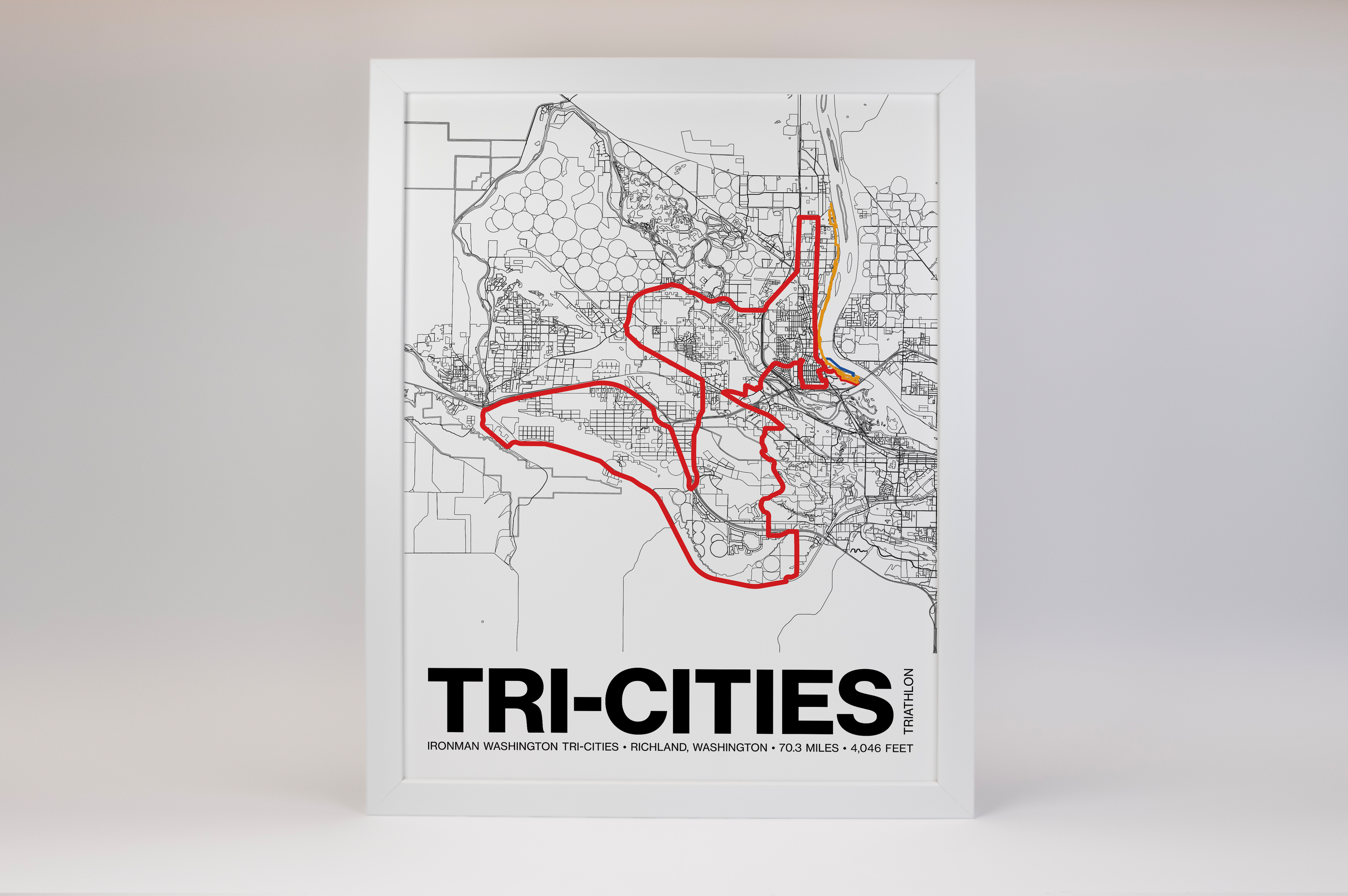 Ironman 70.3 Washington Tri-Cities Poster - Grid Style