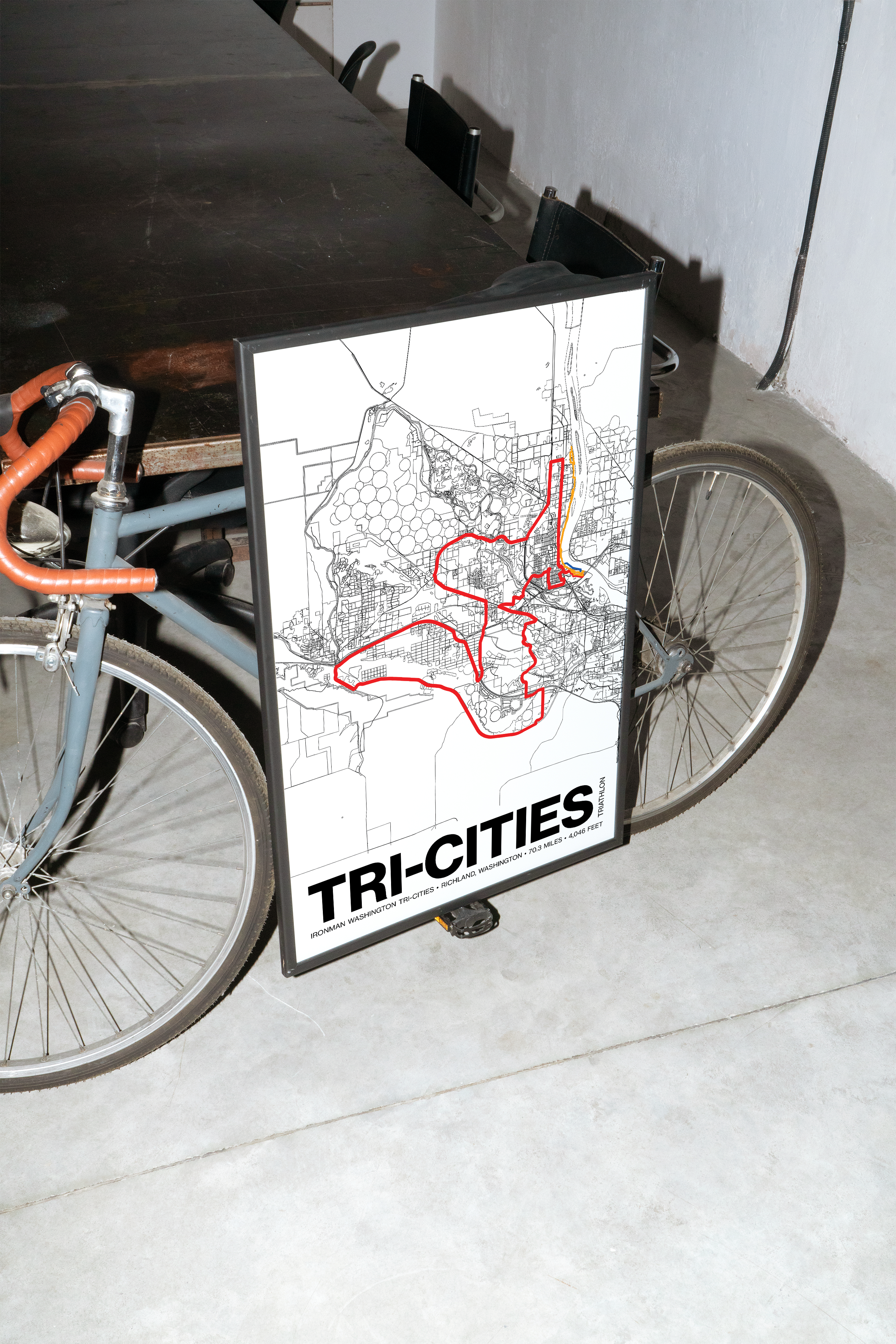 Ironman 70.3 Washington Tri-Cities Poster - Grid Style