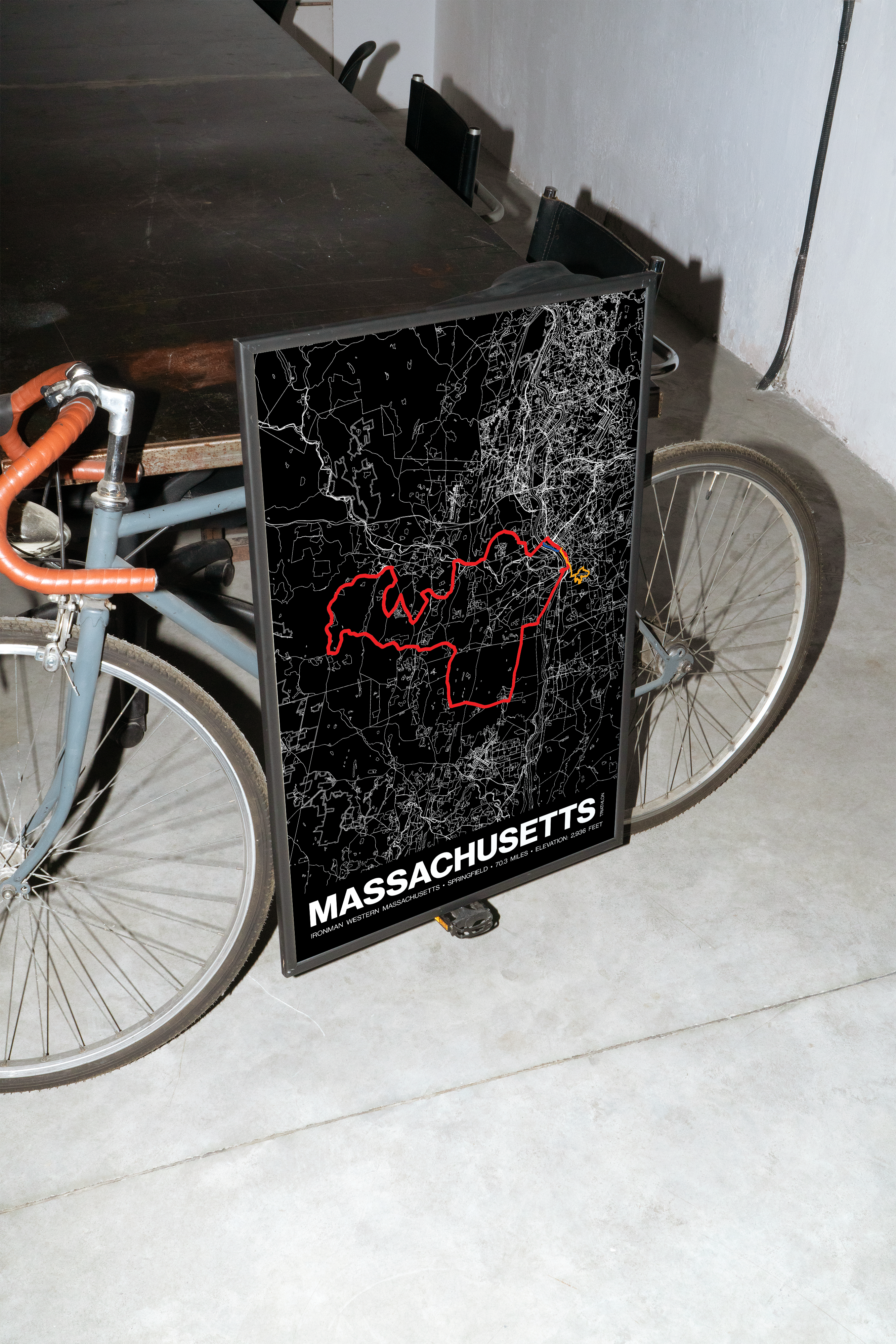 Ironman 70.3 Western Massachusetts Poster - Grid Style