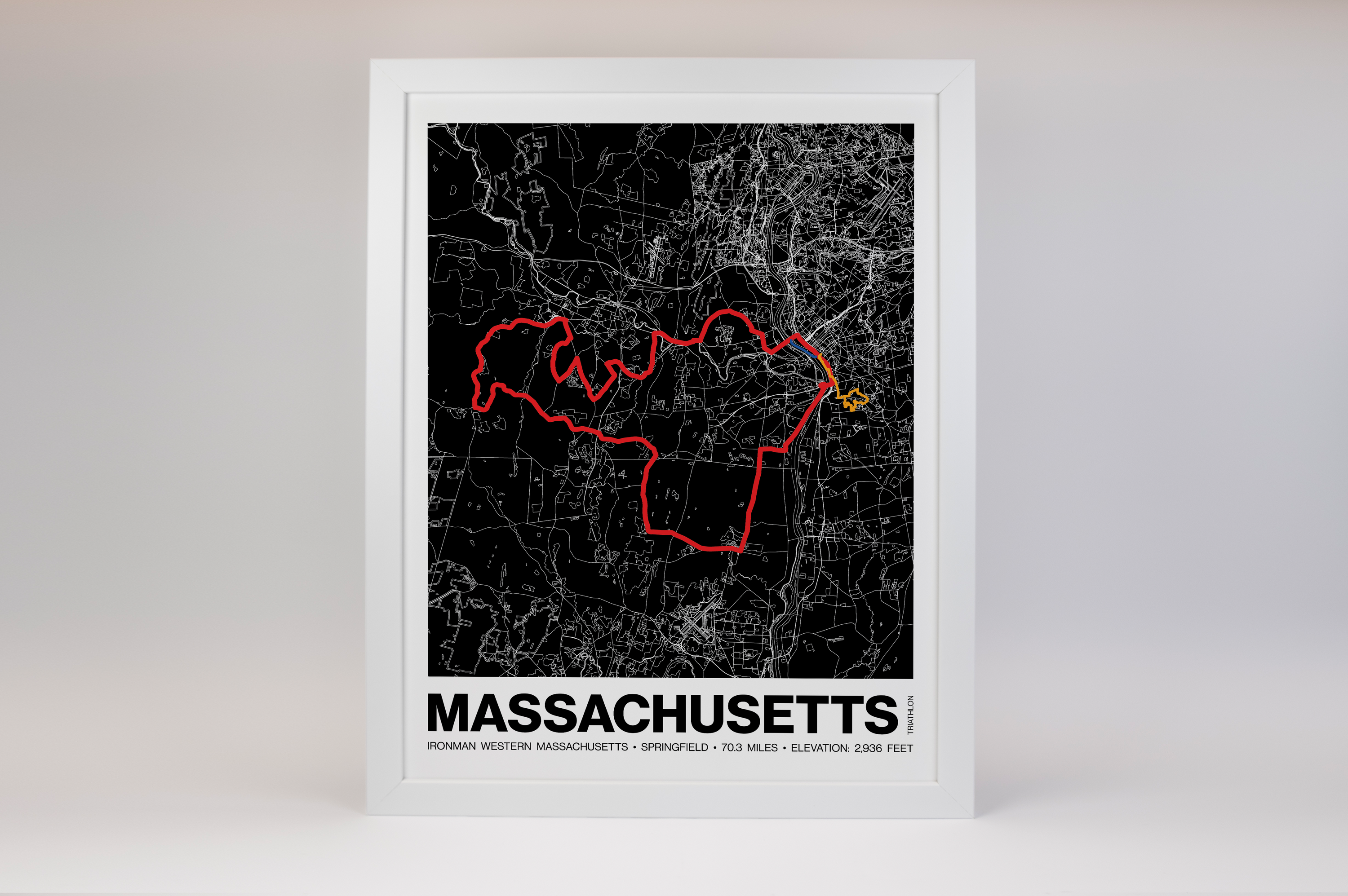 Ironman 70.3 Western Massachusetts Poster - Grid Style