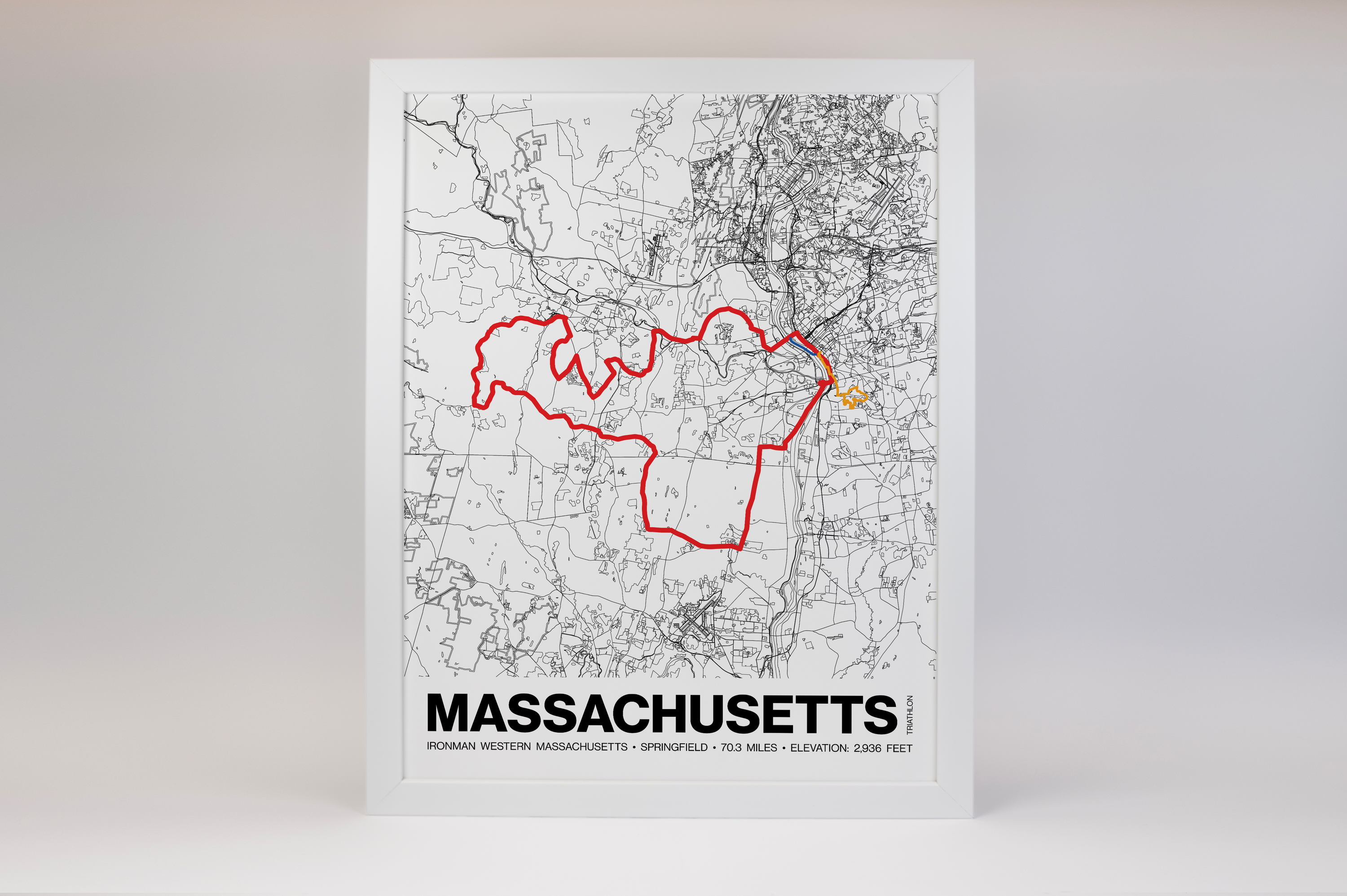 Ironman 70.3 Western Massachusetts Poster - Grid Style