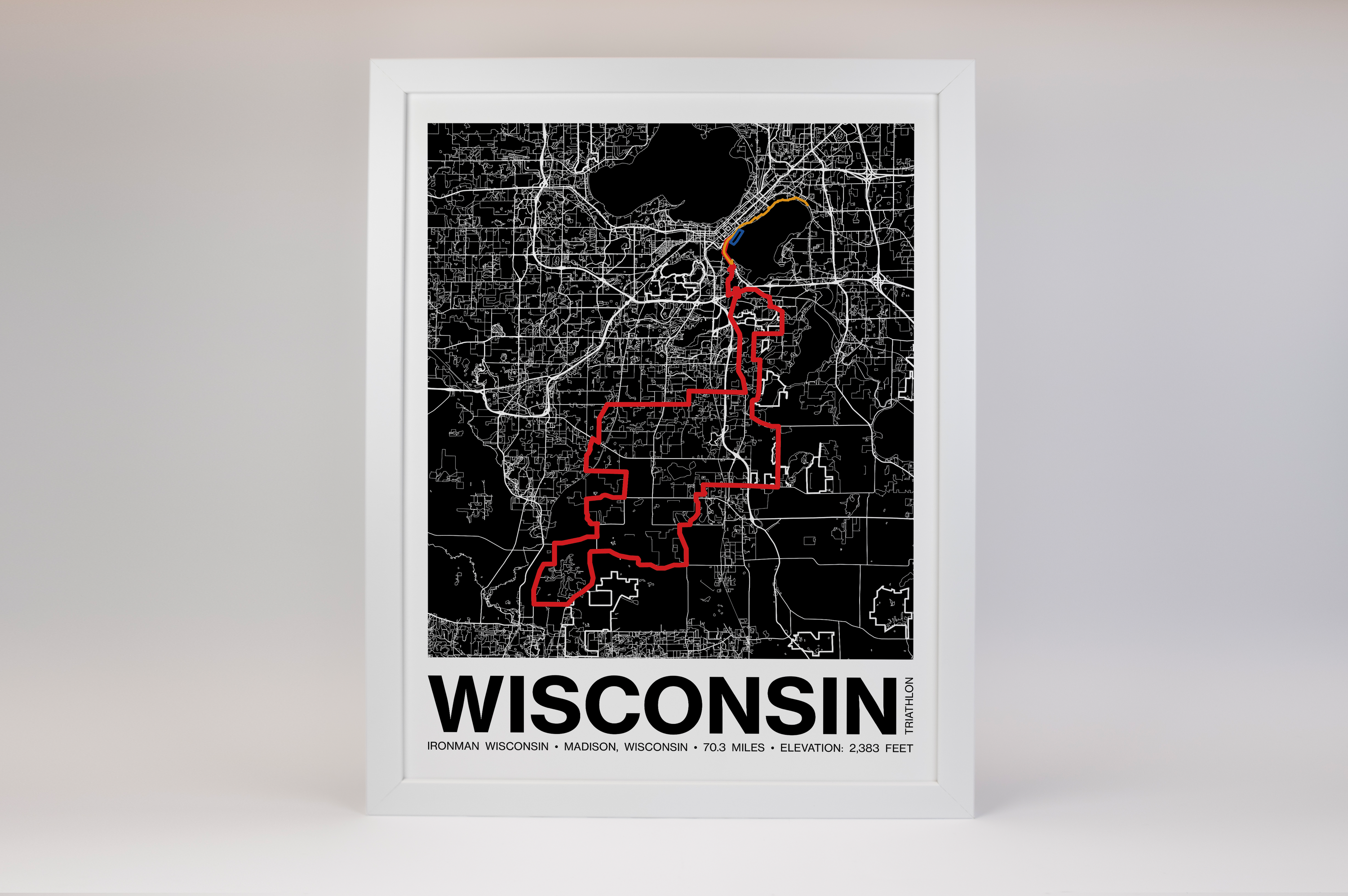 Ironman 70.3 Wisconsin Poster - Grid Style