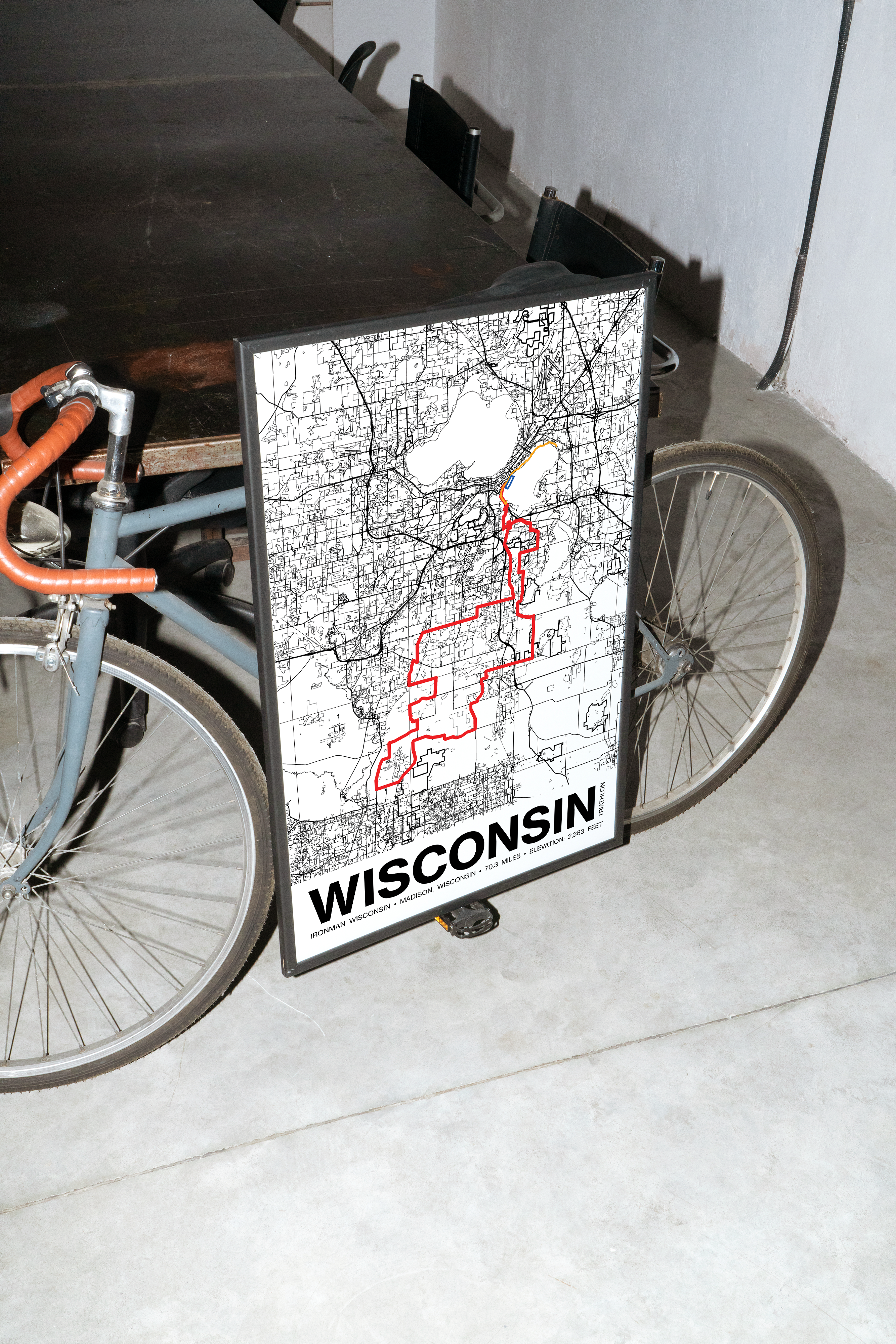 Ironman 70.3 Wisconsin Poster - Grid Style