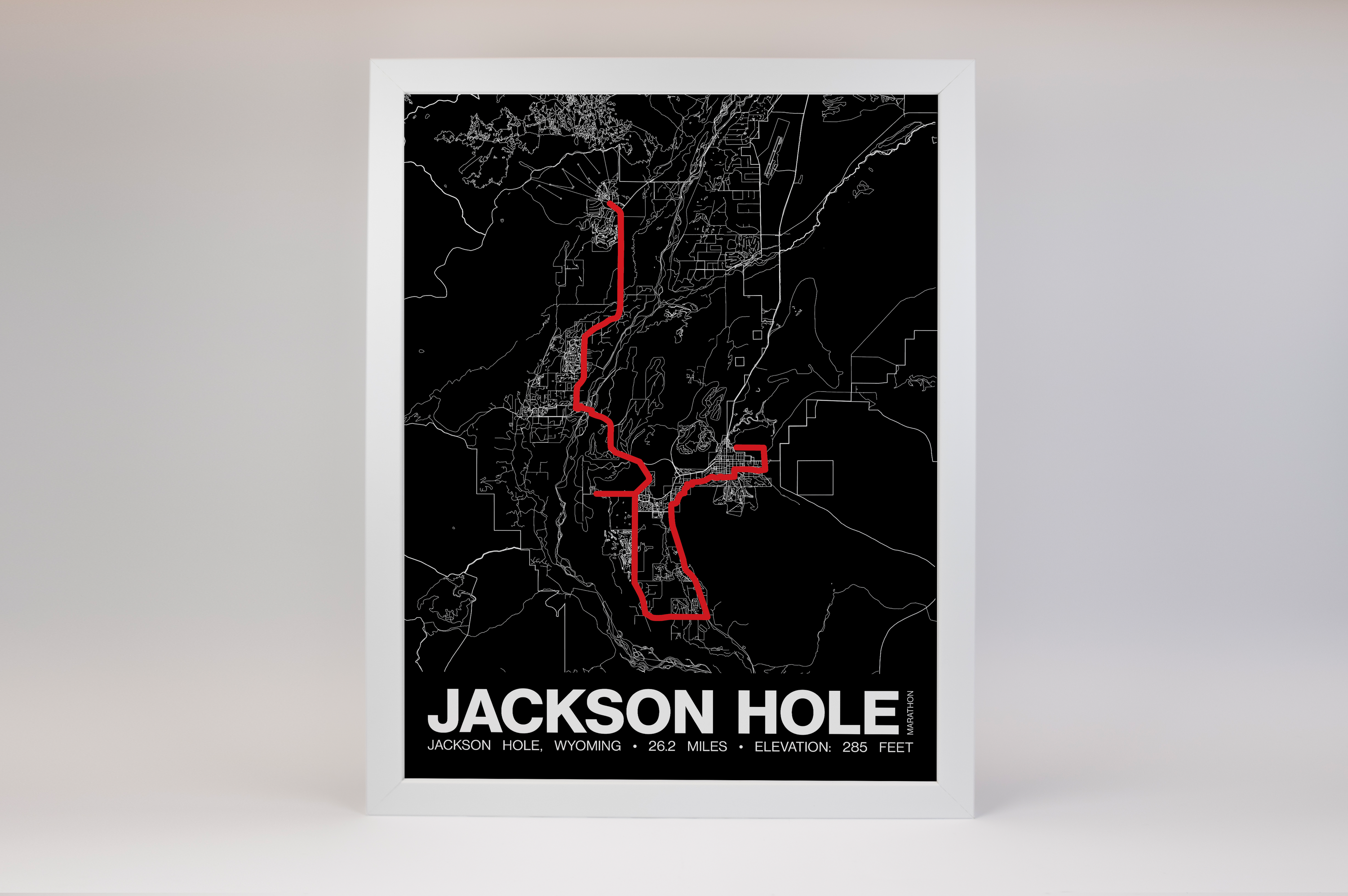 Jackson Hole Marathon Poster - Grid Style
