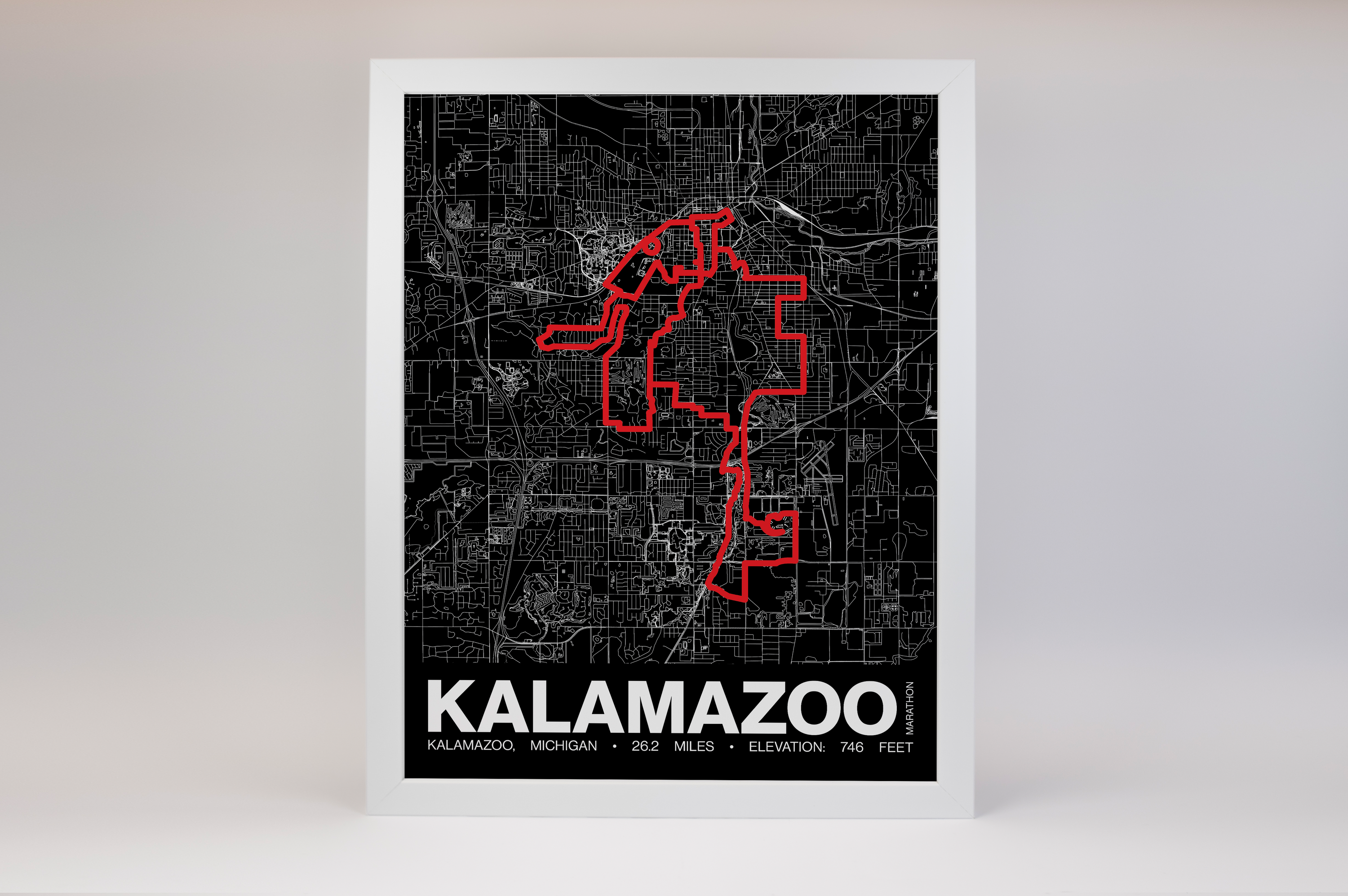 Kalamazoo Marathon Poster - Grid Style