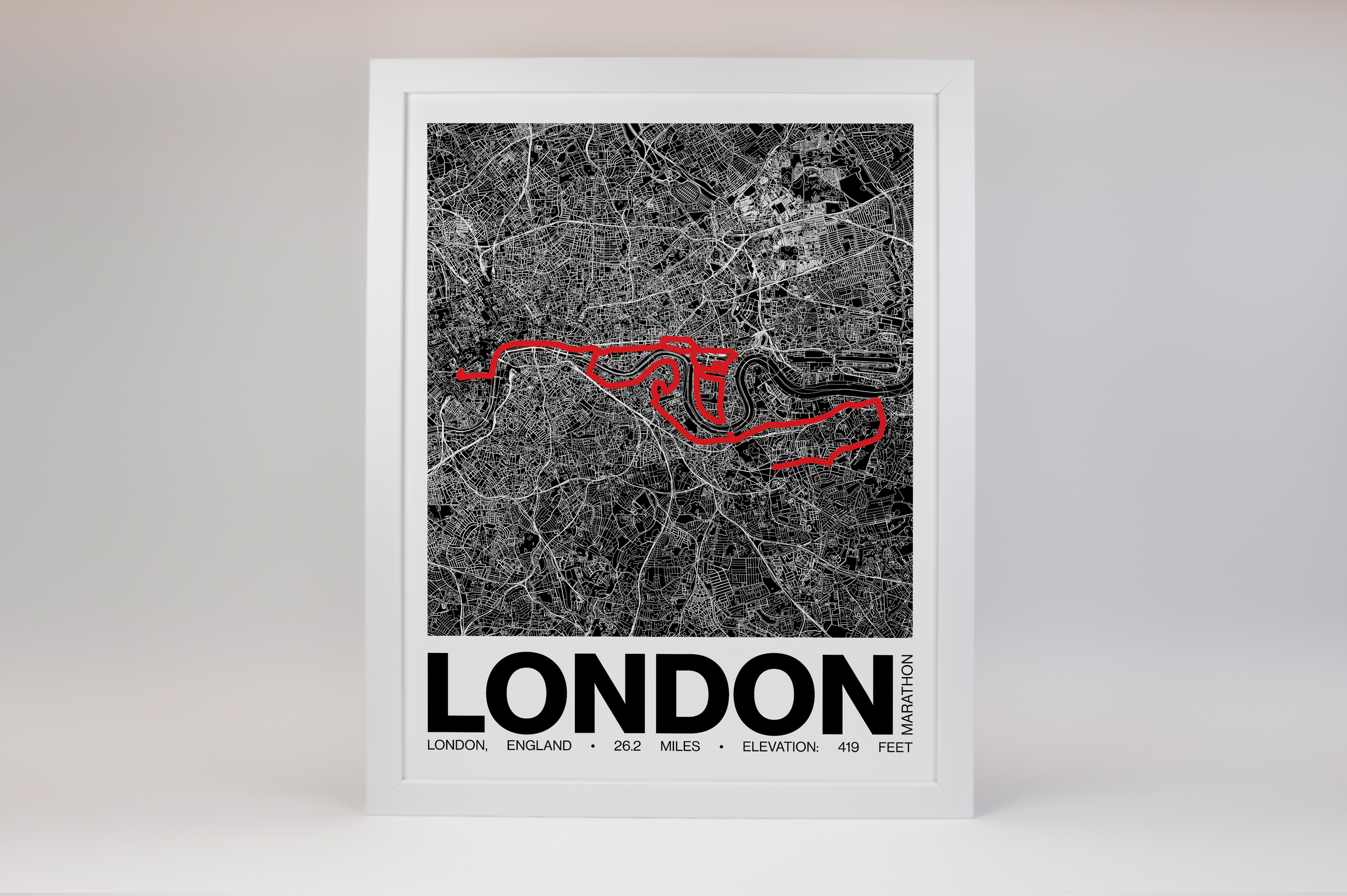 London Marathon Poster - Grid Style