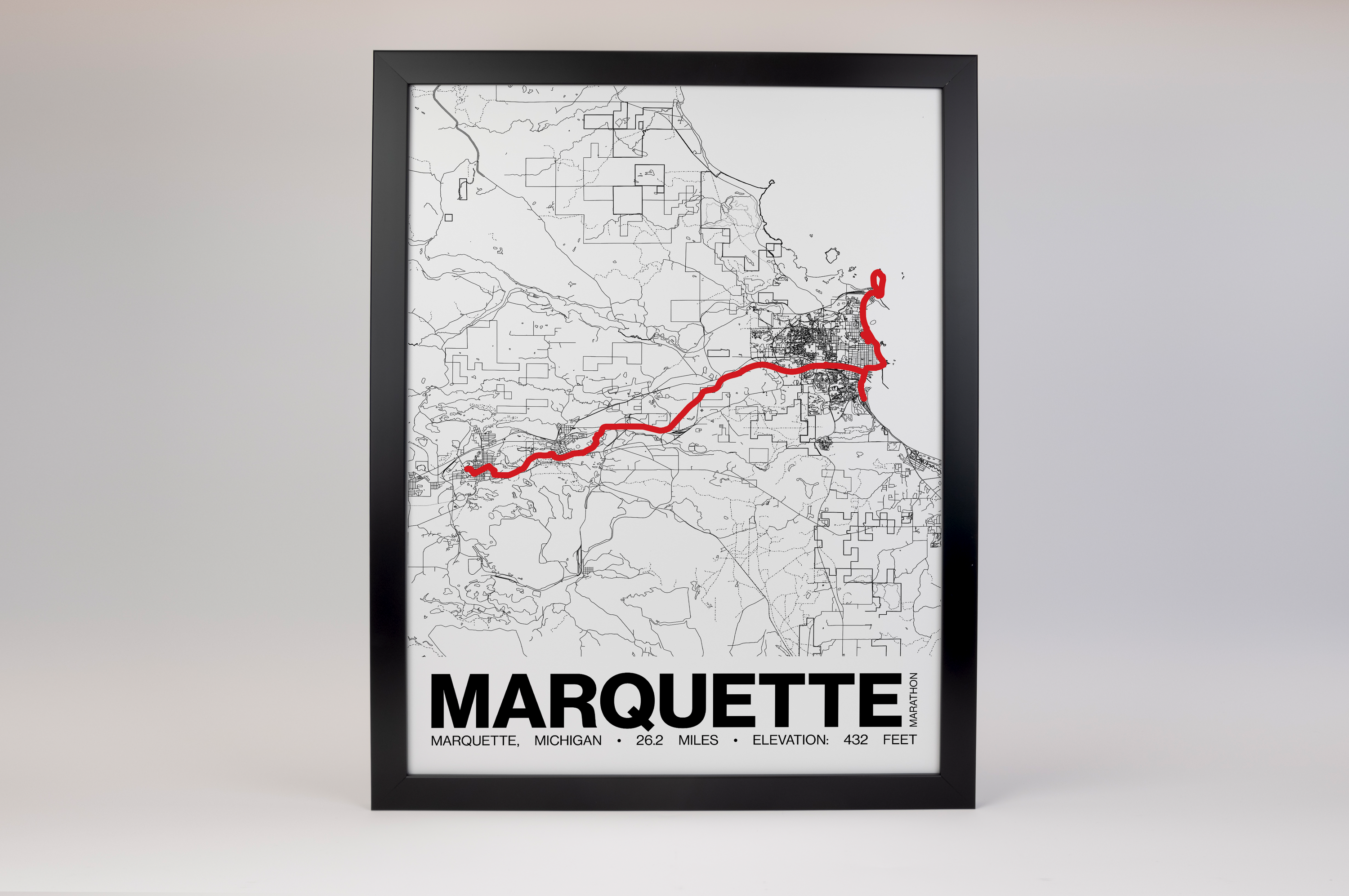 Marquette Marathon Poster - Grid Style