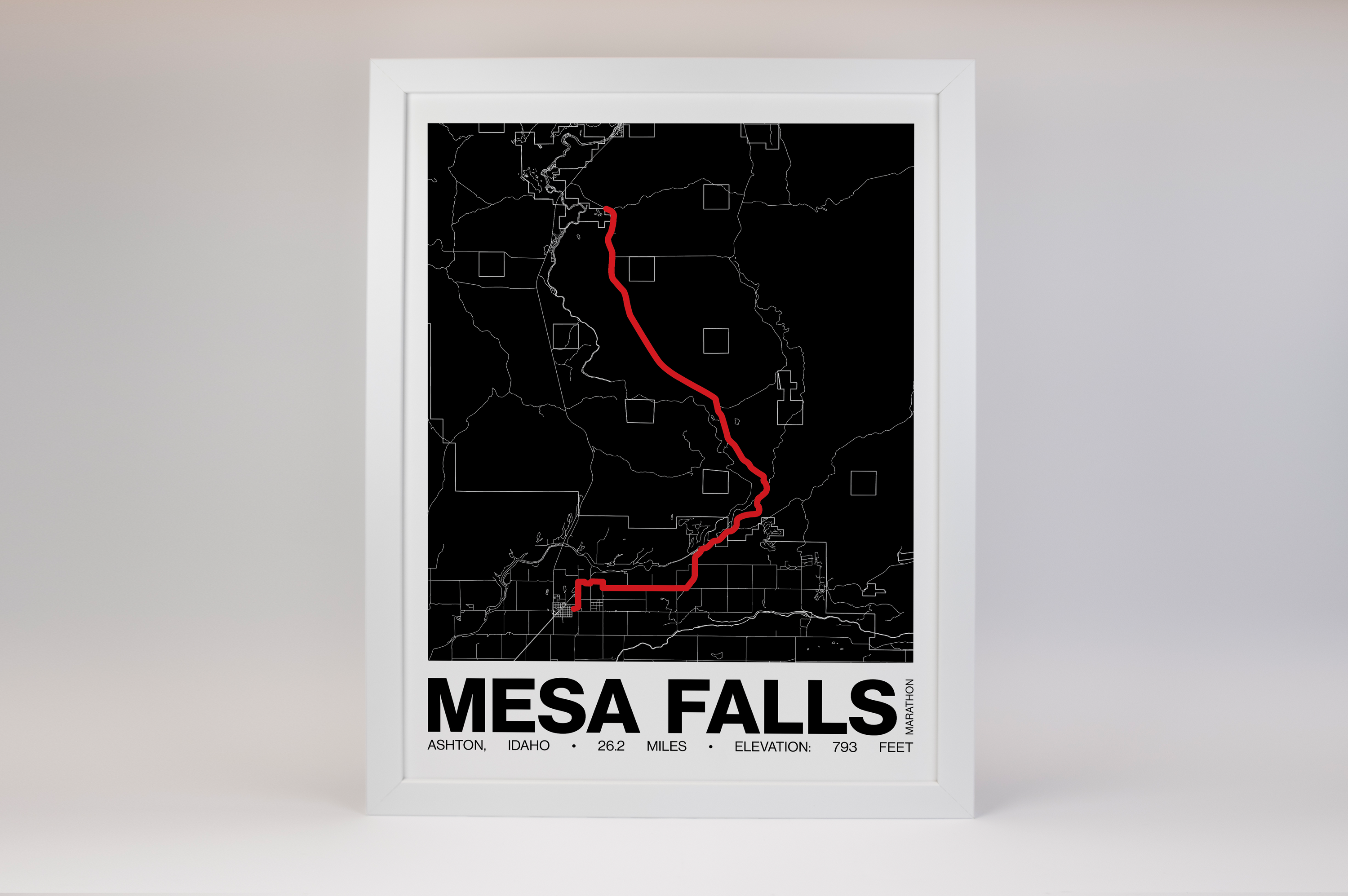 Mesa Falls Marathon Poster - Grid Style