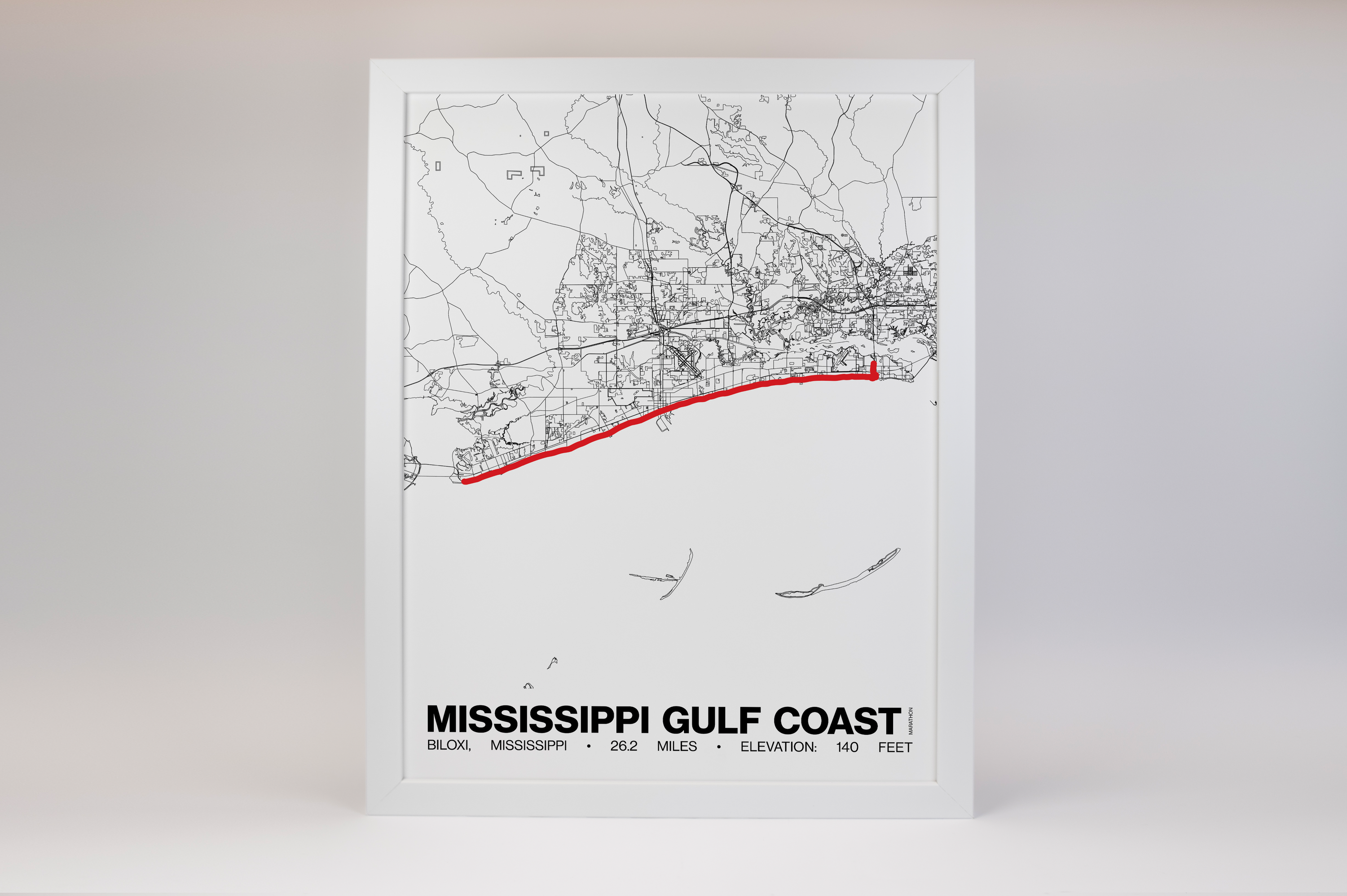 Mississippi Gulf Coast Marathon Poster - Grid Style