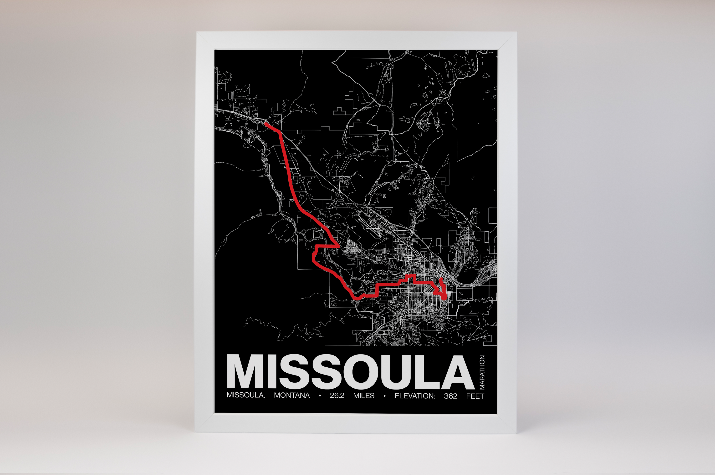 Missoula Marathon Poster - Grid Style