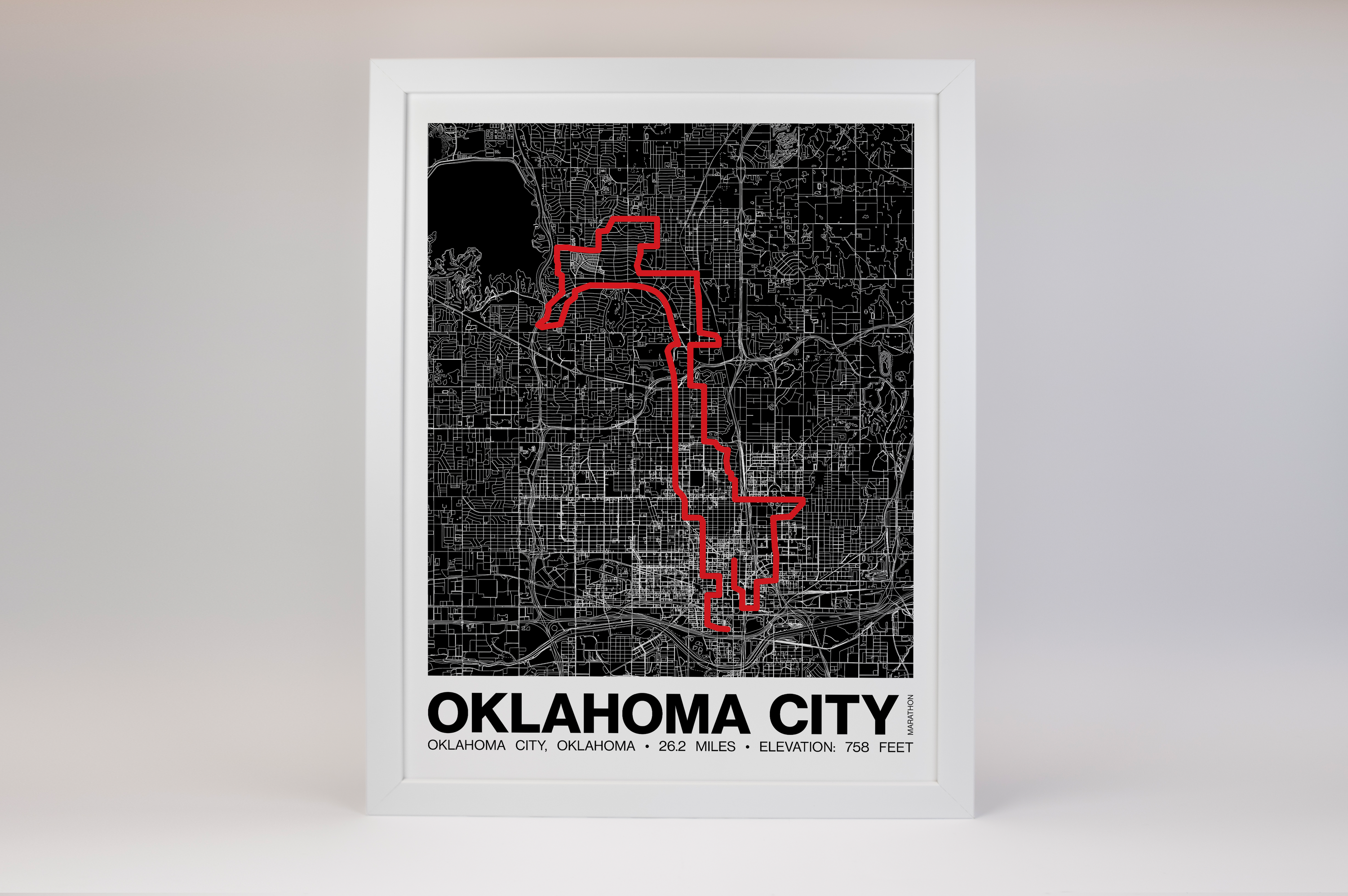 Oklahoma City Memorial Marathon Poster - Grid Style