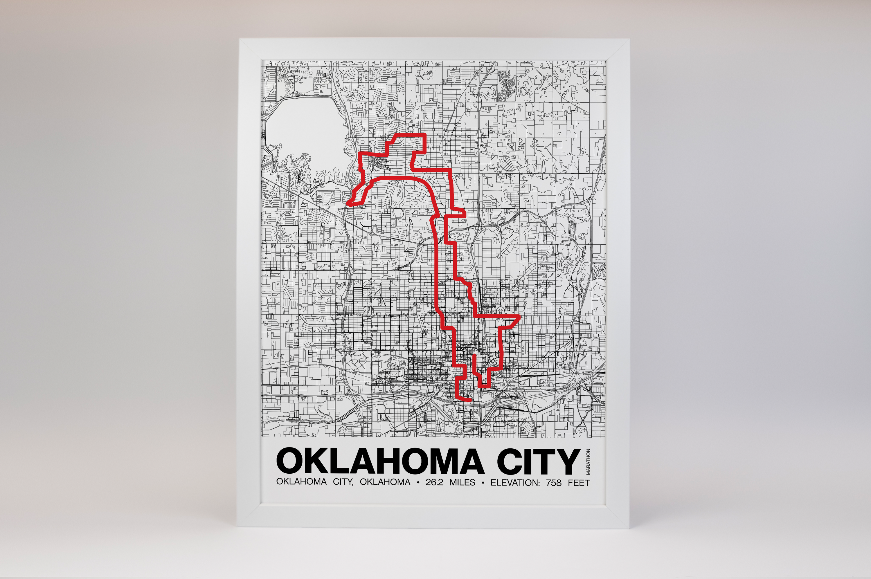 Oklahoma City Memorial Marathon Poster - Grid Style