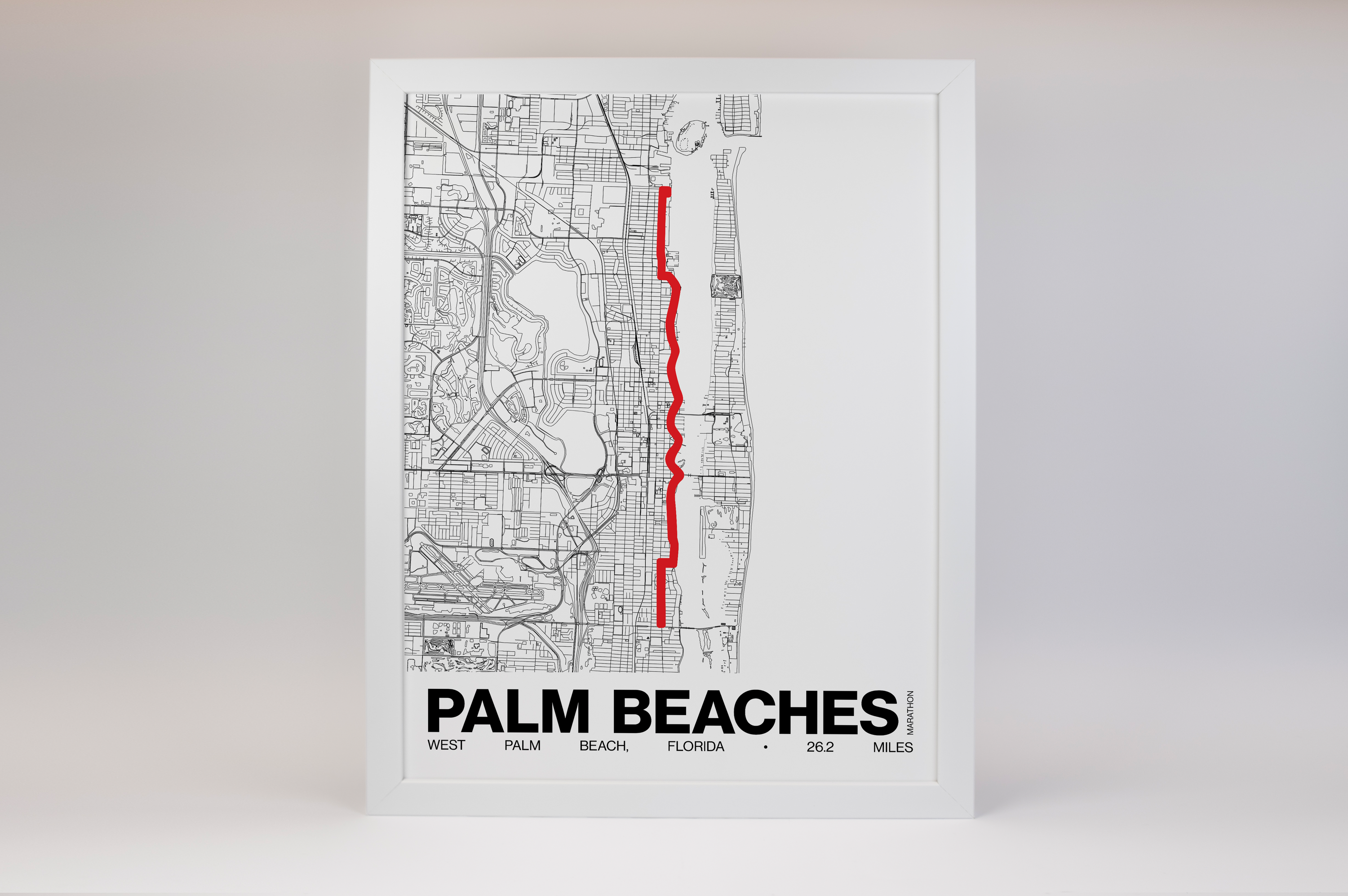 Palm Beaches Marathon Poster - Grid Style
