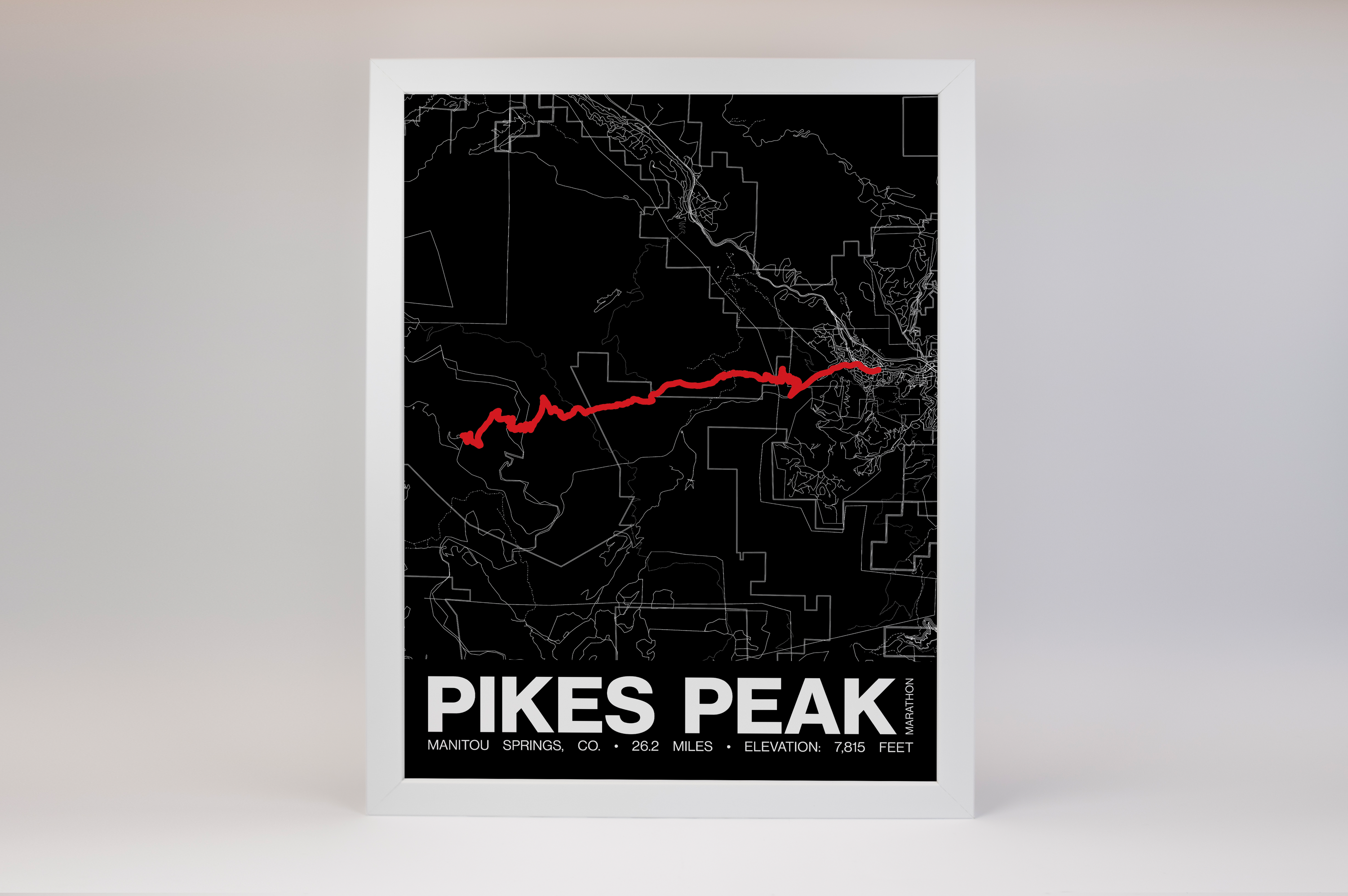 Pikes Peak Marathon Poster - Grid Style
