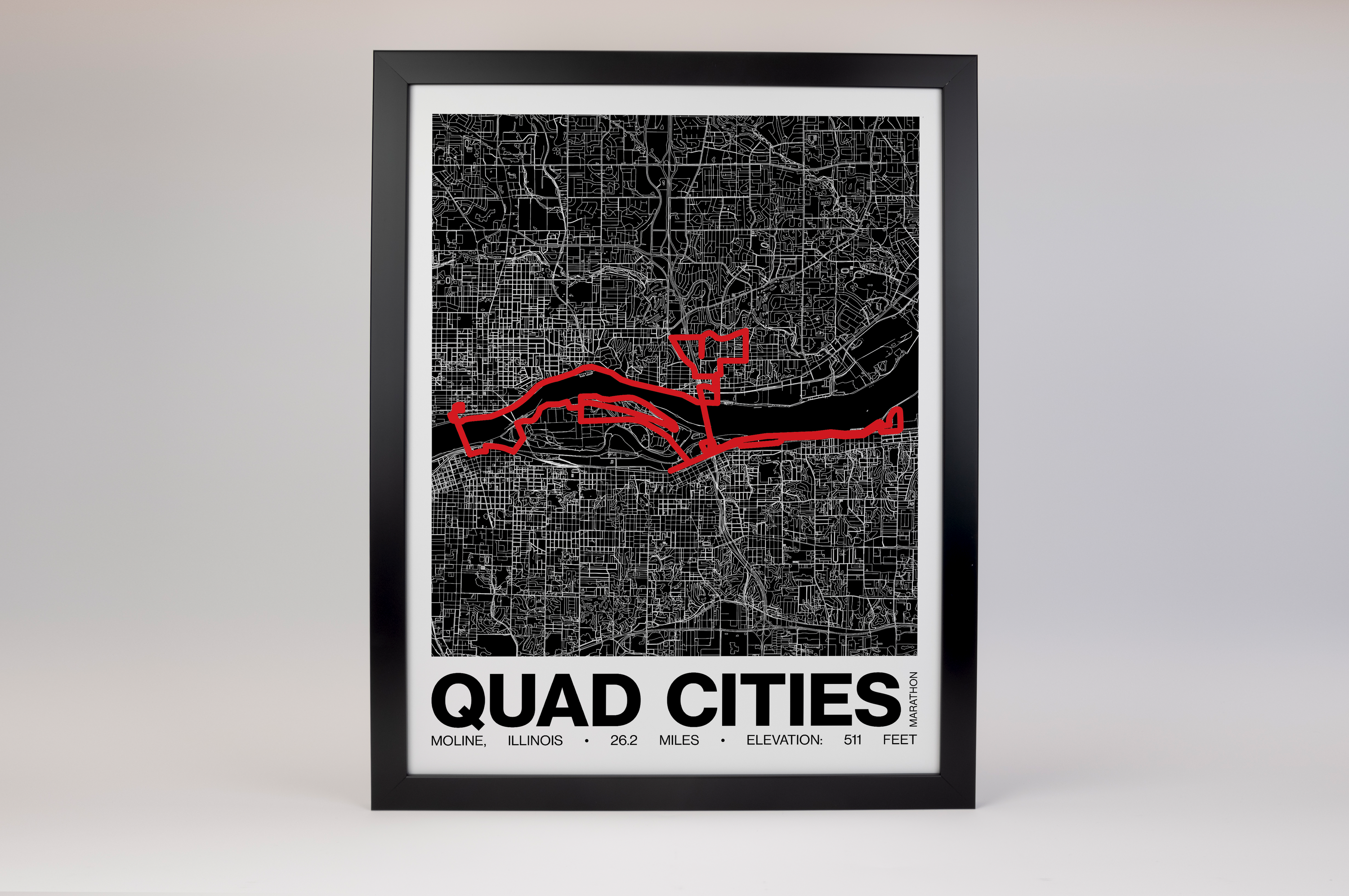 Quad Cities Marathon Poster - Grid Style