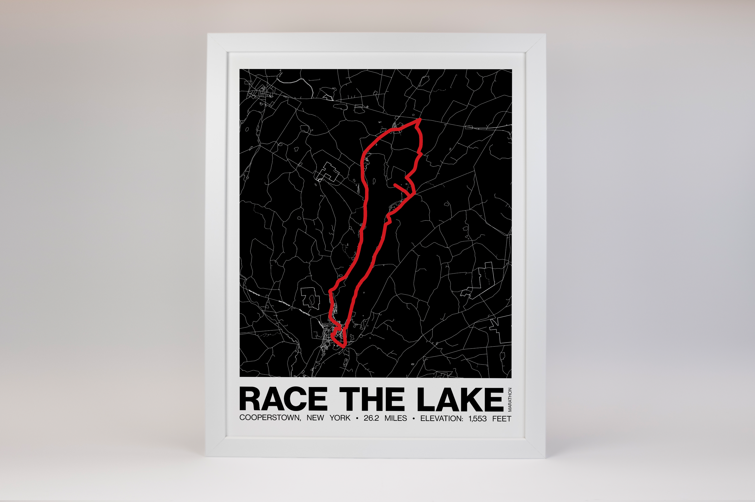 Race the Lake Marathon Poster - Grid Style