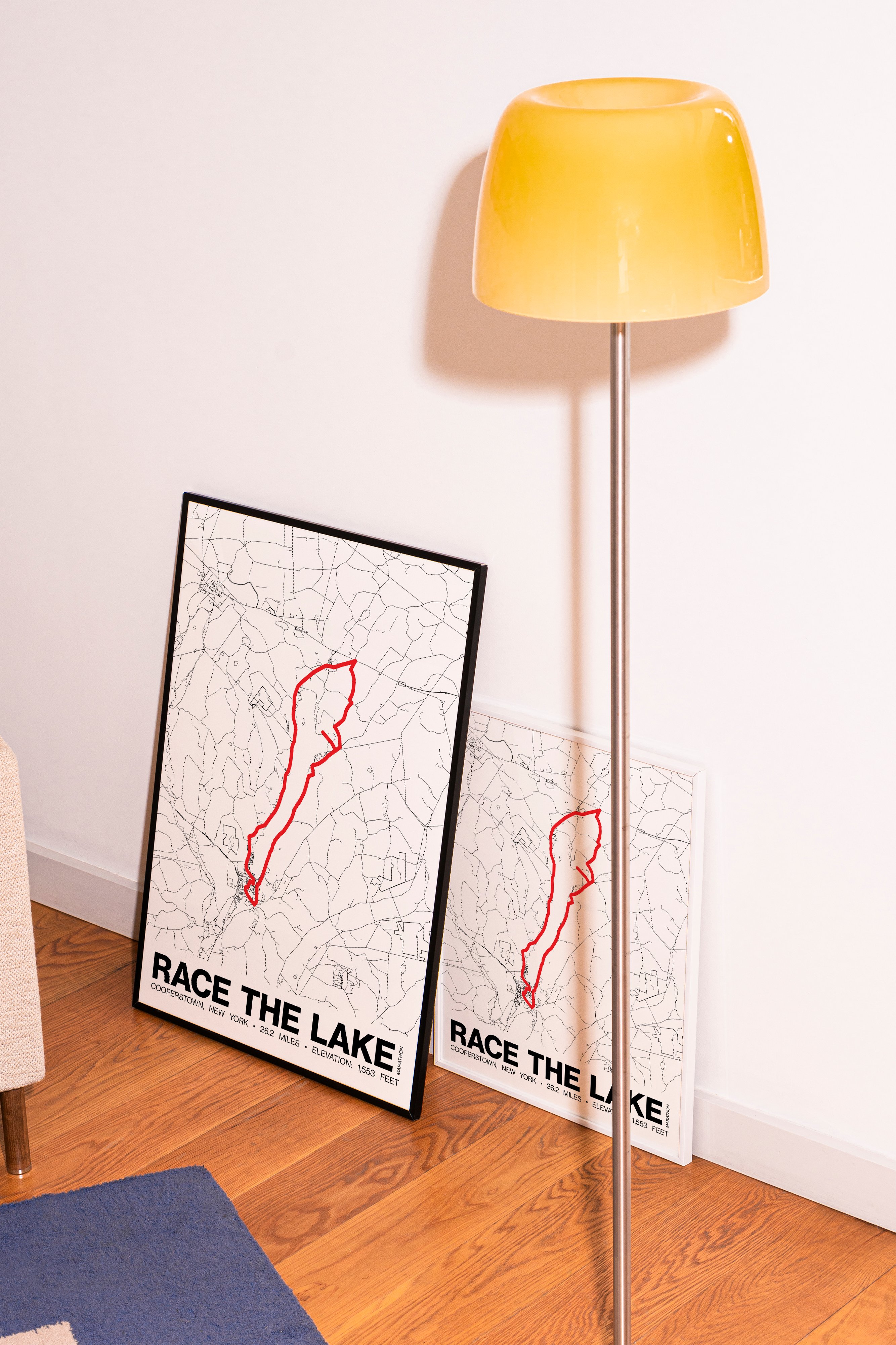 Race the Lake Marathon Poster - Grid Style