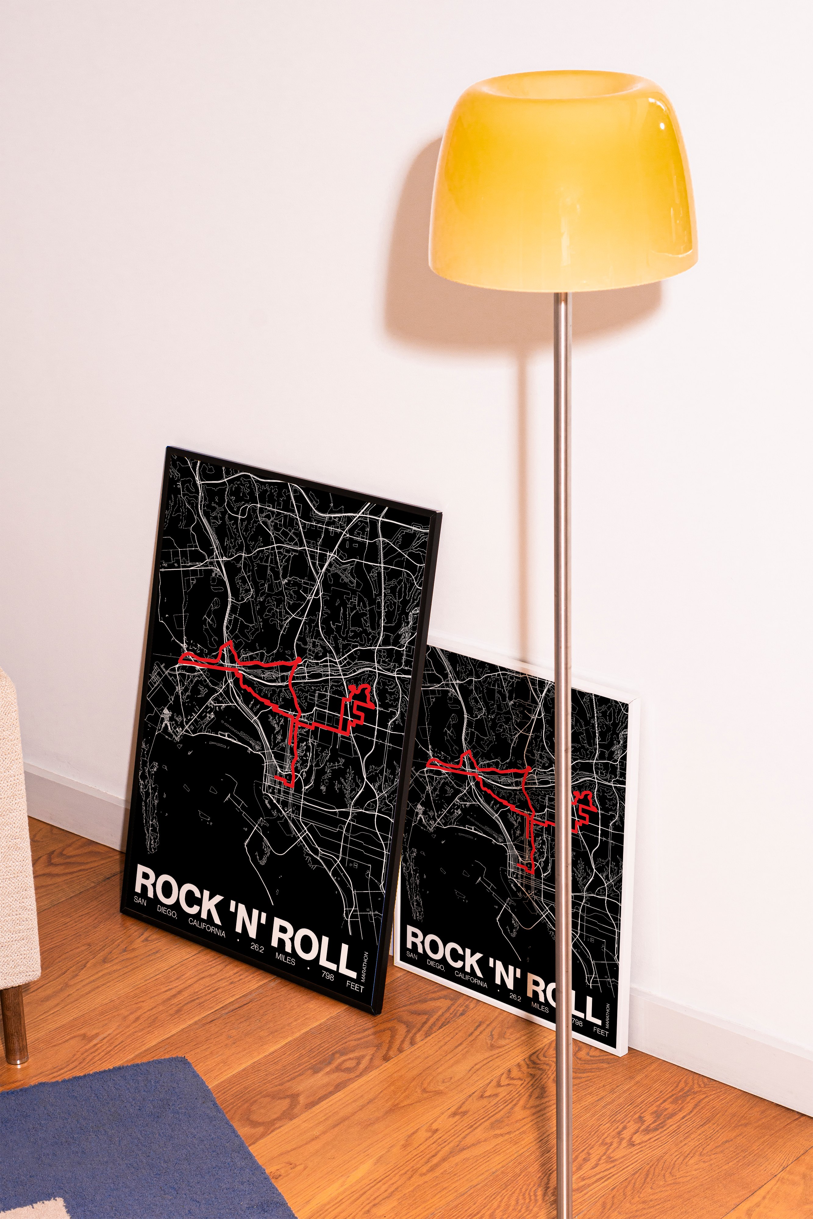 Rock 'n' Roll San Diego Marathon Poster - Grid Style
