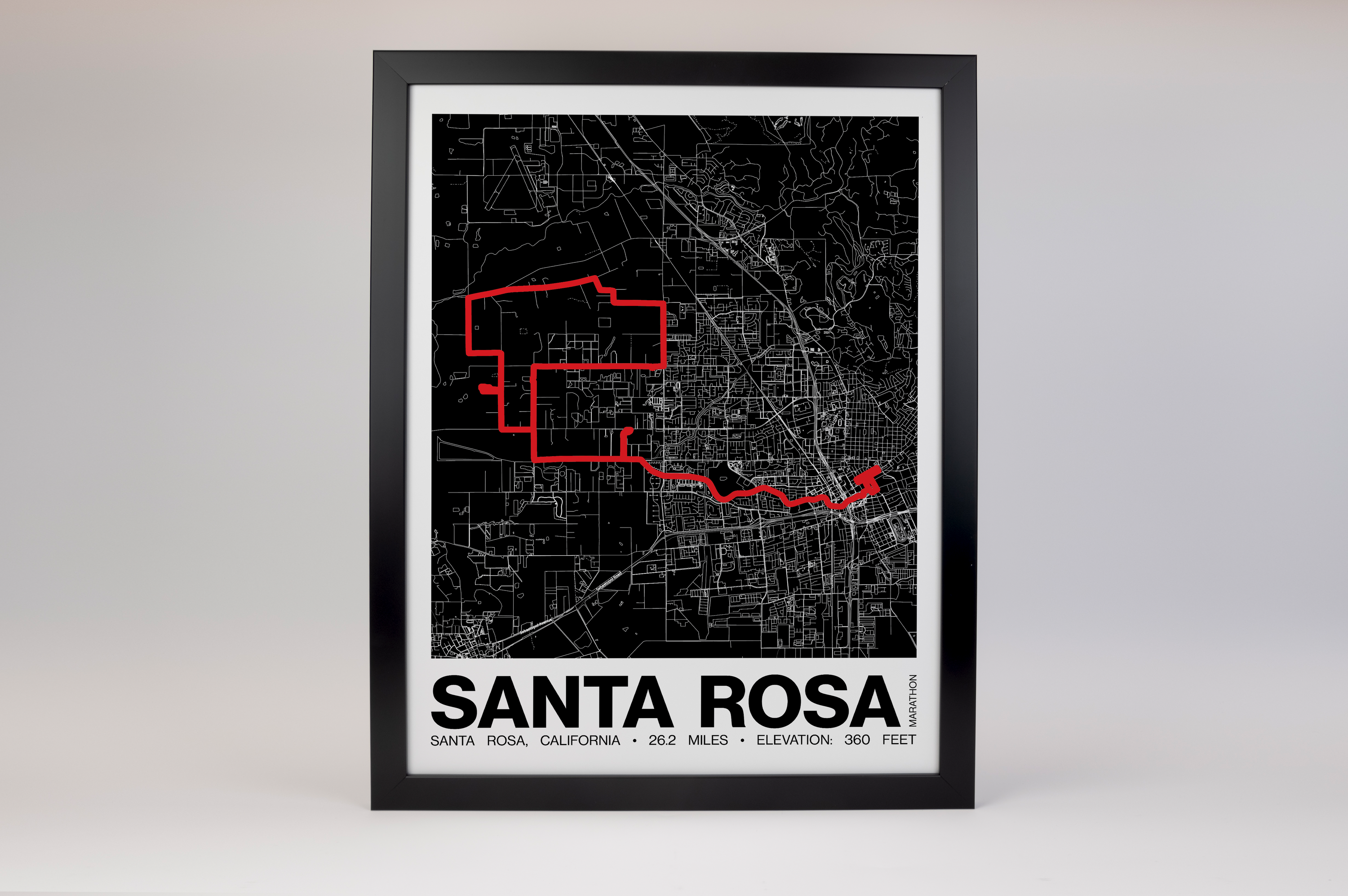Santa Rosa Marathon Poster - Grid Style