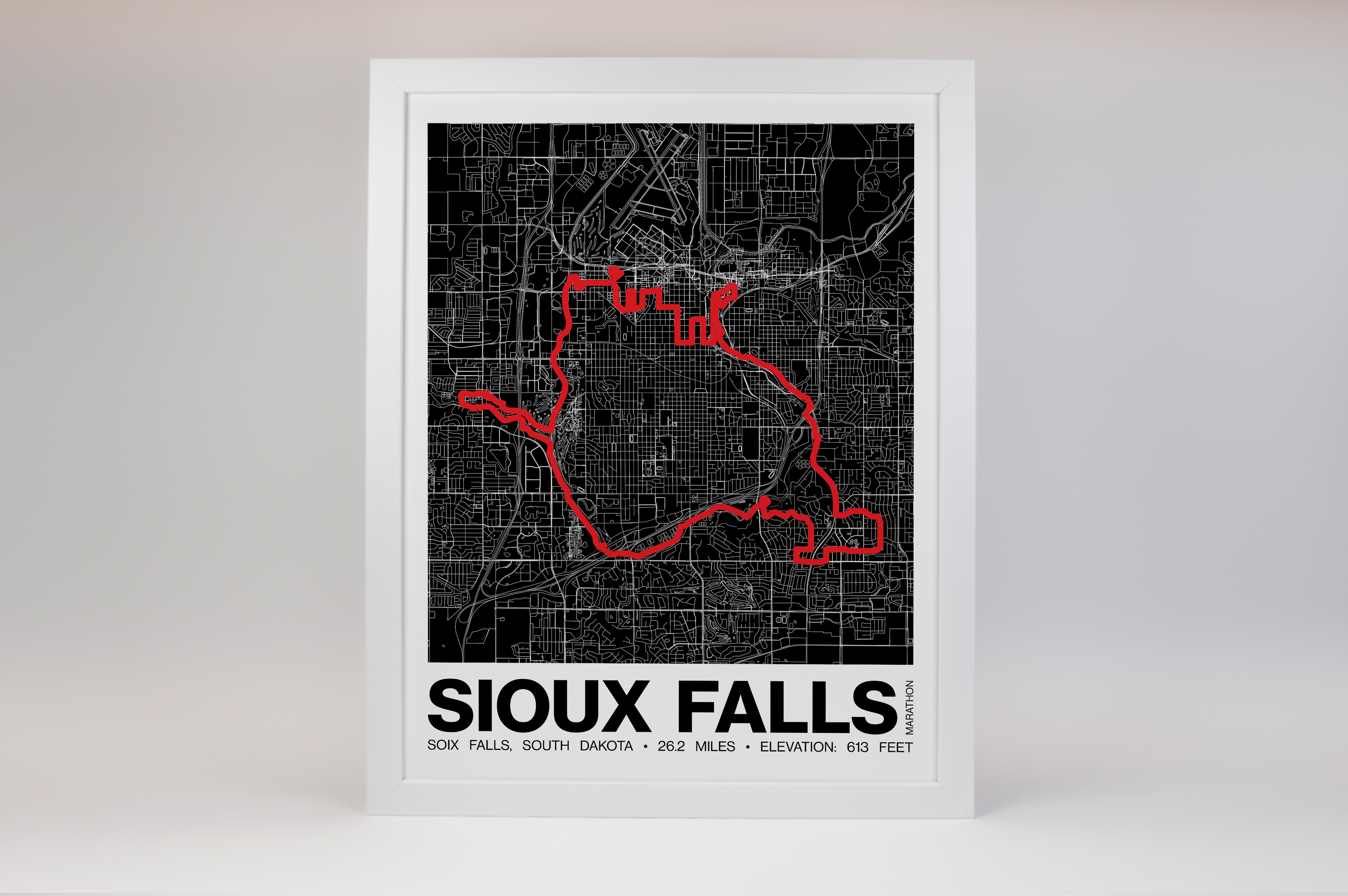 Sioux Falls Marathon Poster - Grid Style