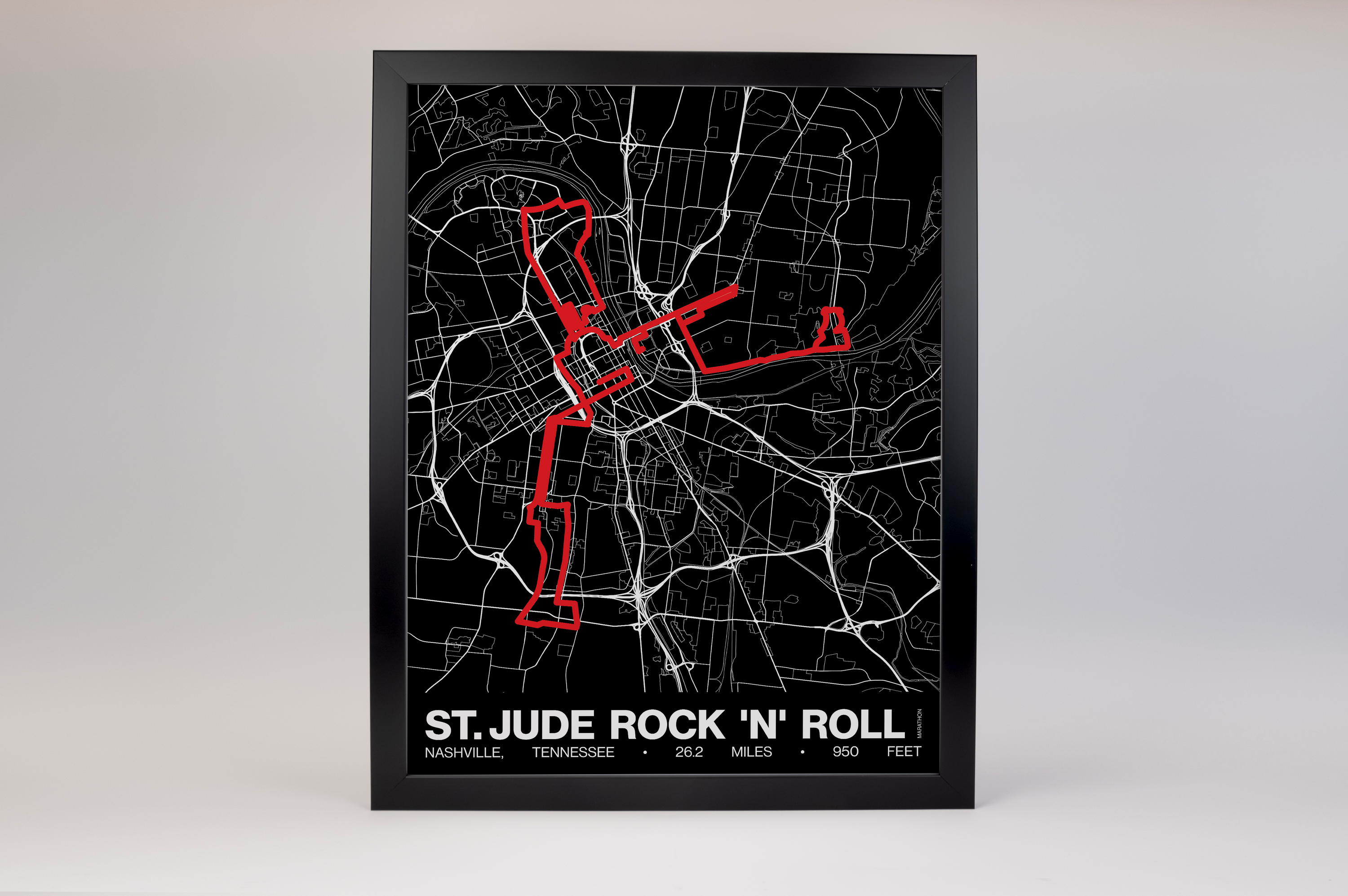 St. Jude Rock 'n' Roll Nashville Marathon Poster - Grid Style