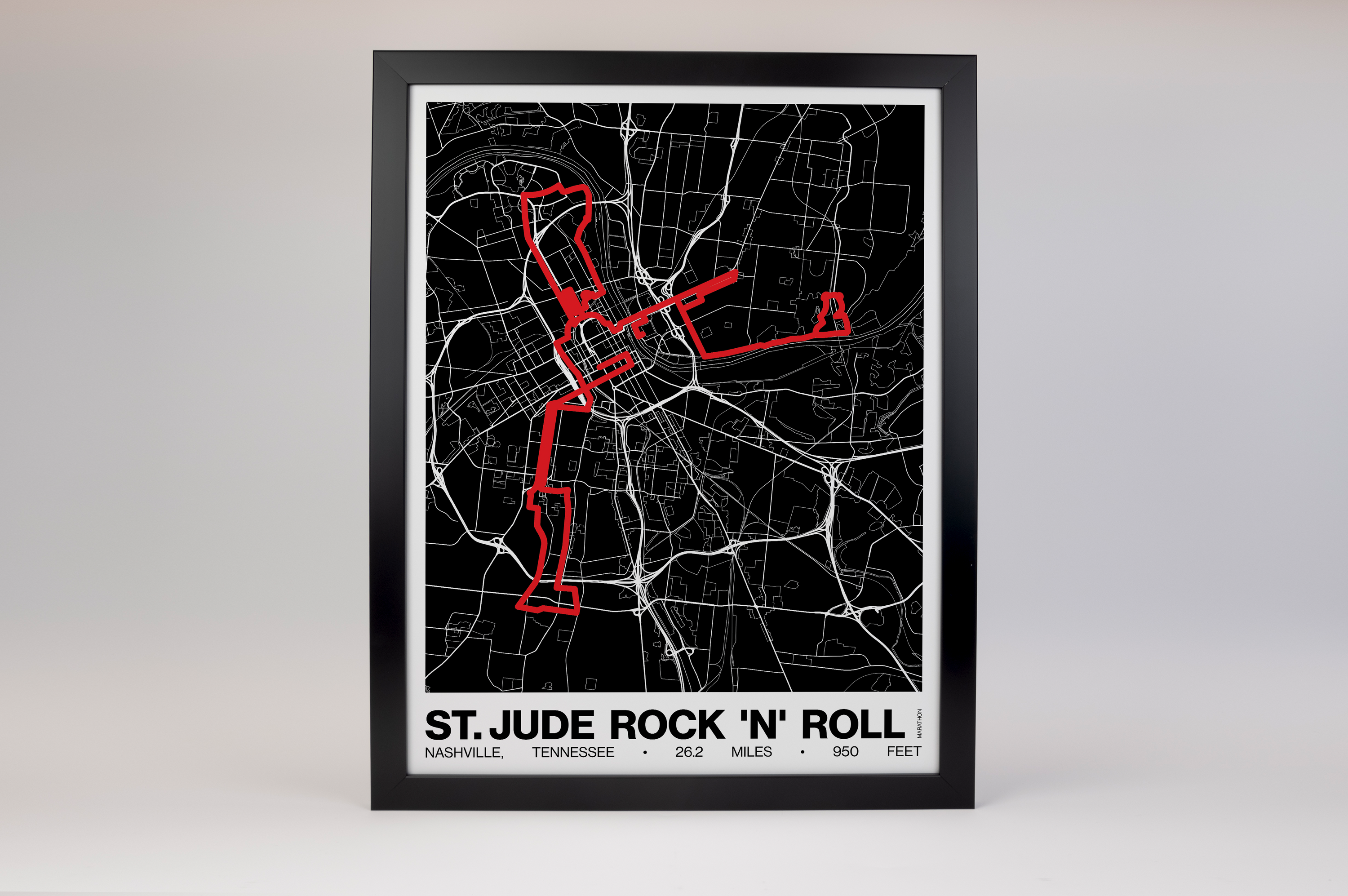 St. Jude Rock 'n' Roll Nashville Marathon Poster - Grid Style