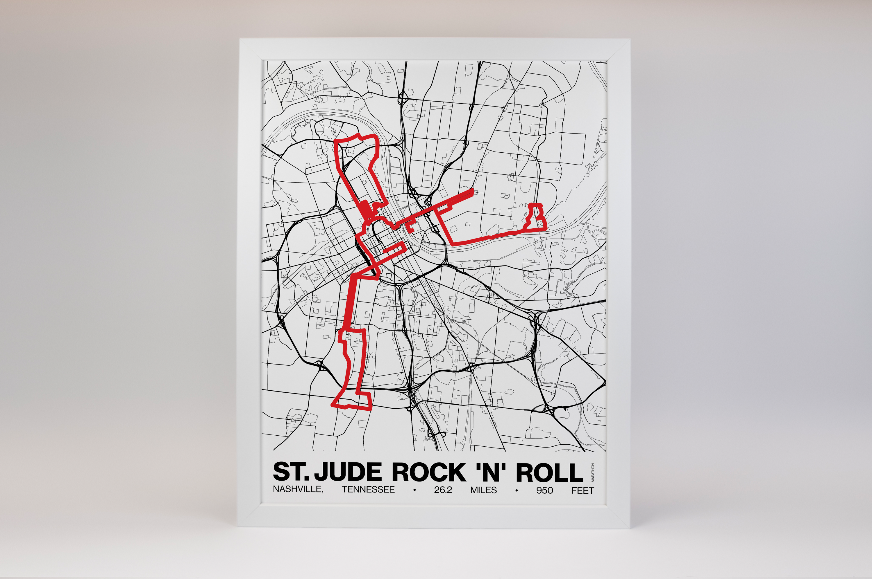 St. Jude Rock 'n' Roll Nashville Marathon Poster - Grid Style