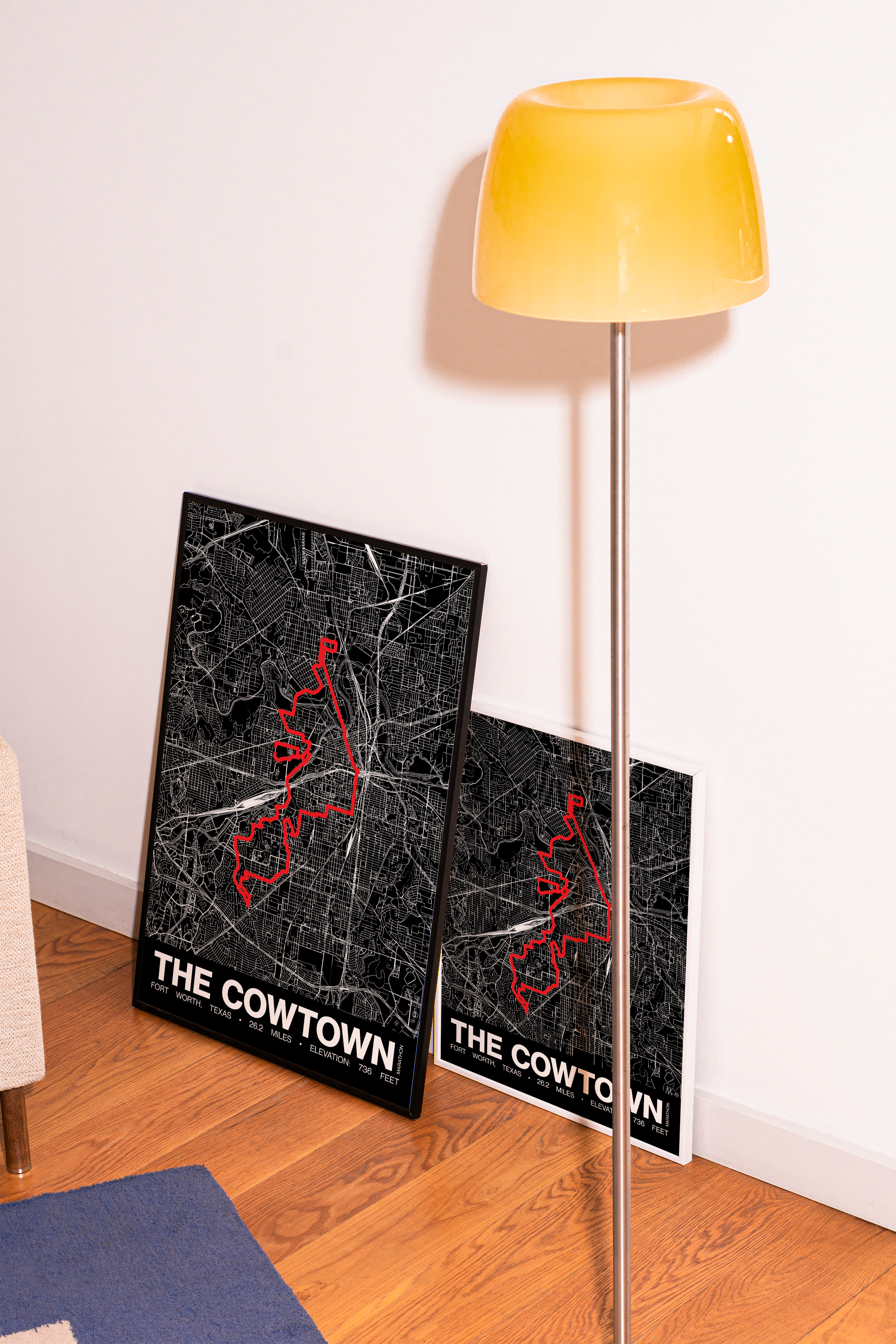 The Cowtown Marathon Poster - Grid Style