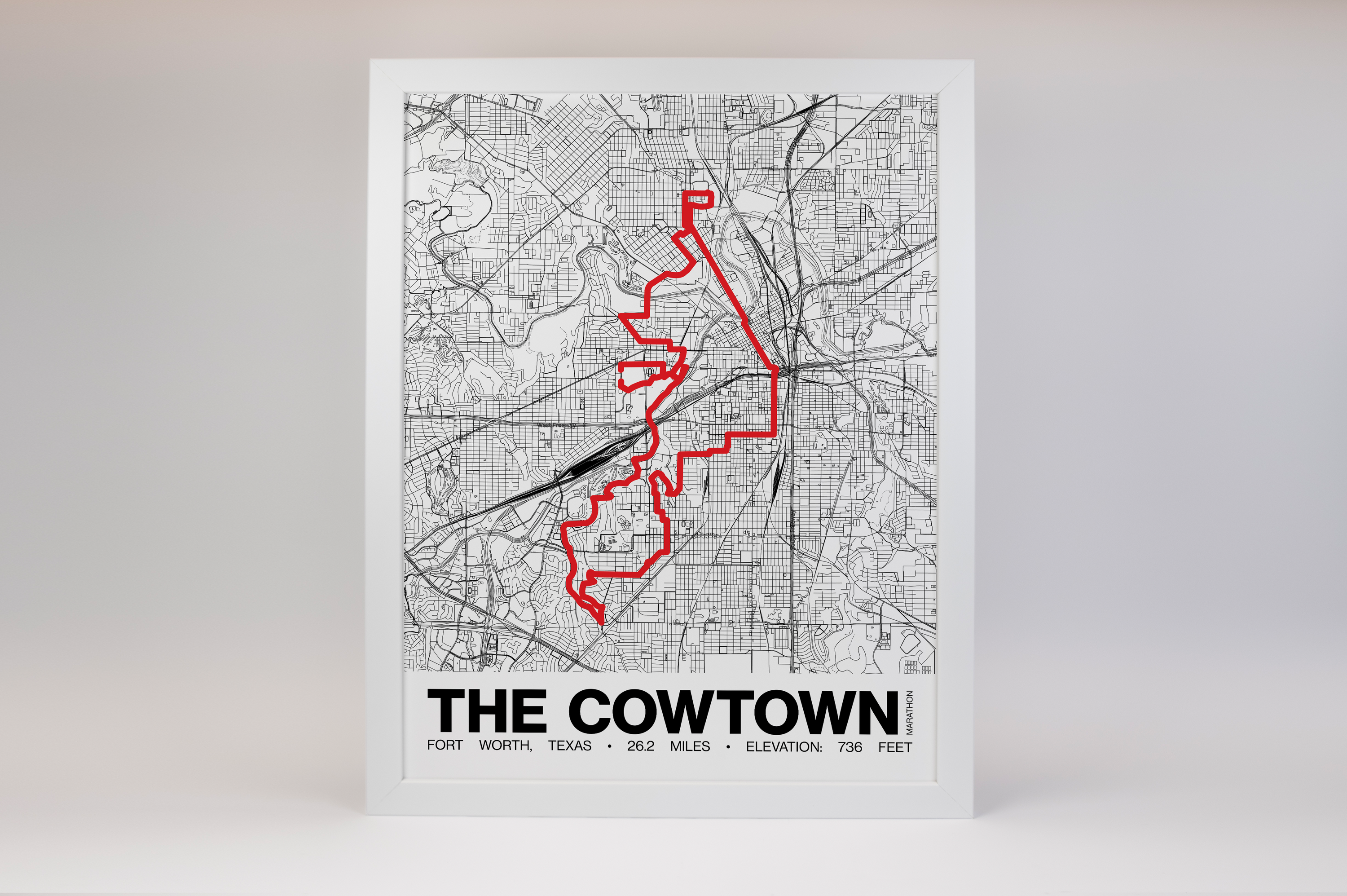 The Cowtown Marathon Poster - Grid Style