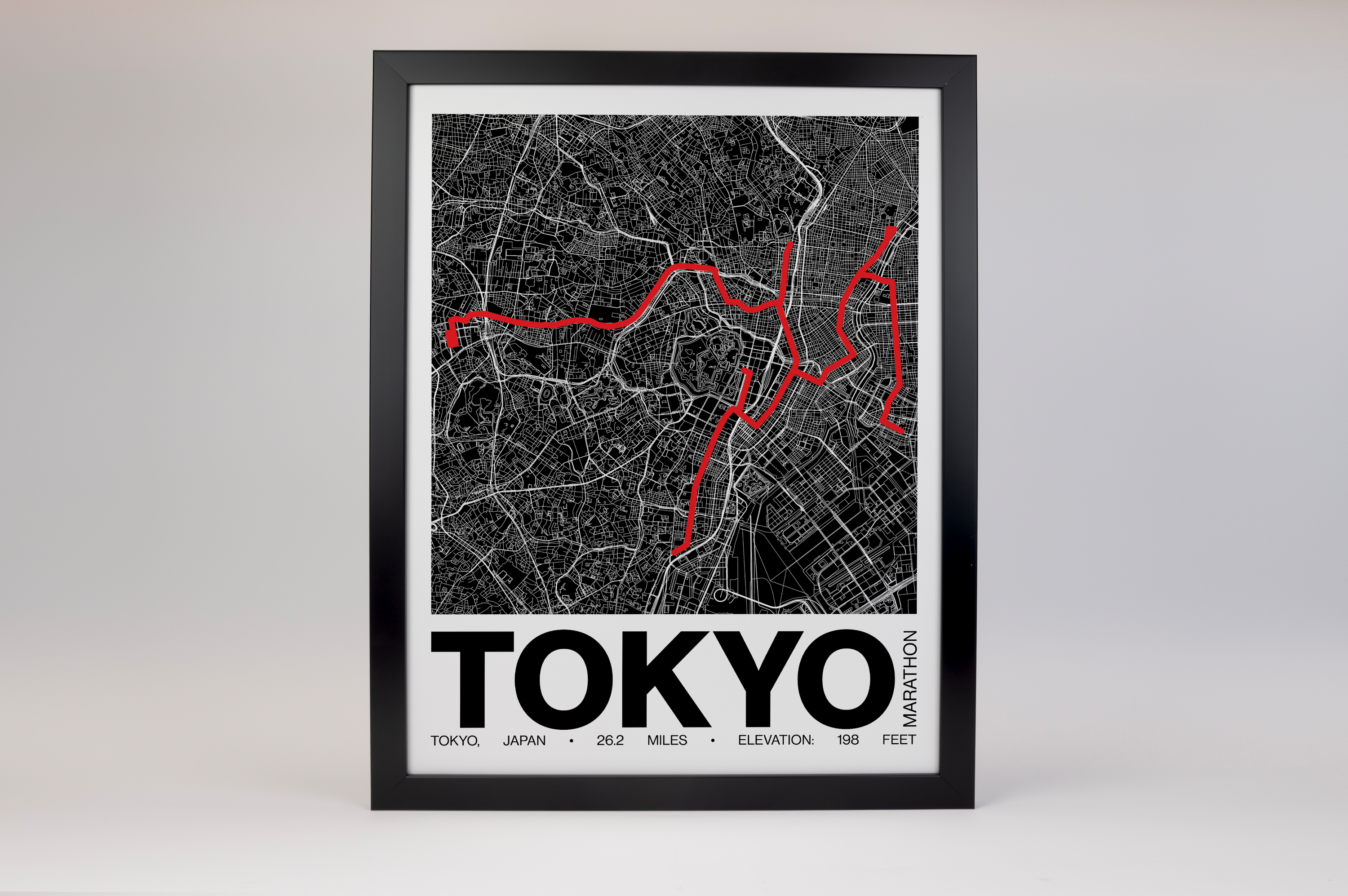Tokyo Marathon Poster - Grid Style