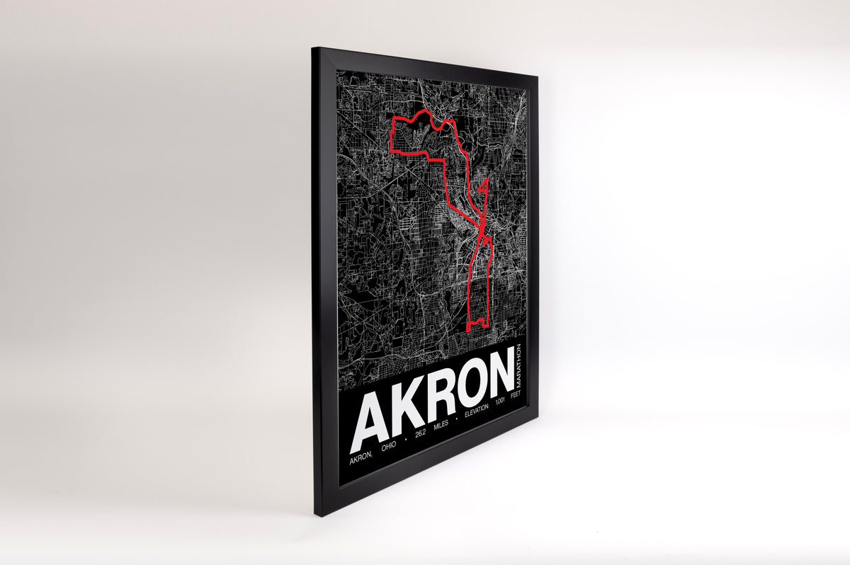 Akron Marathon Poster - Grid Style