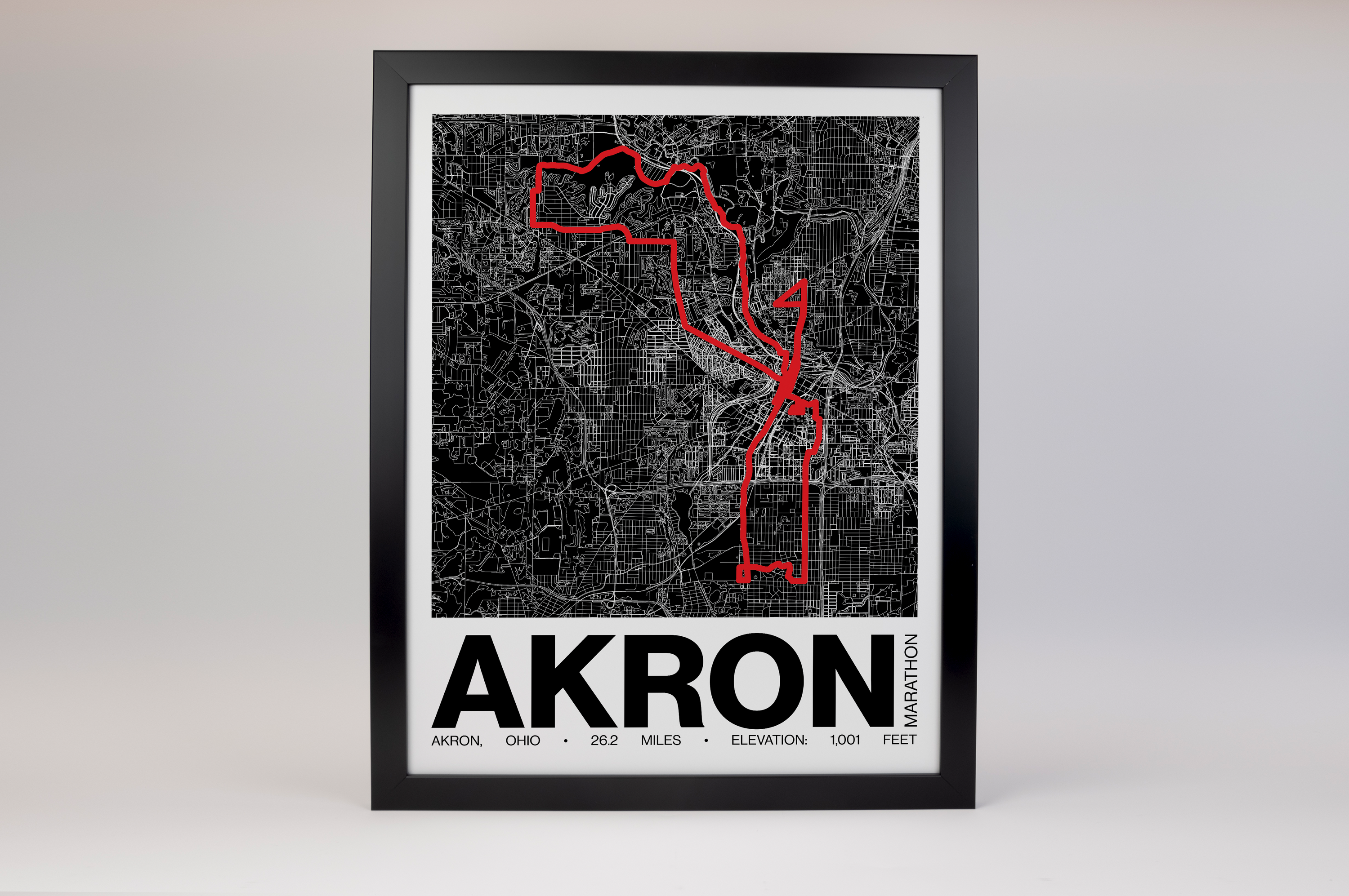 Akron Marathon Poster - Grid Style