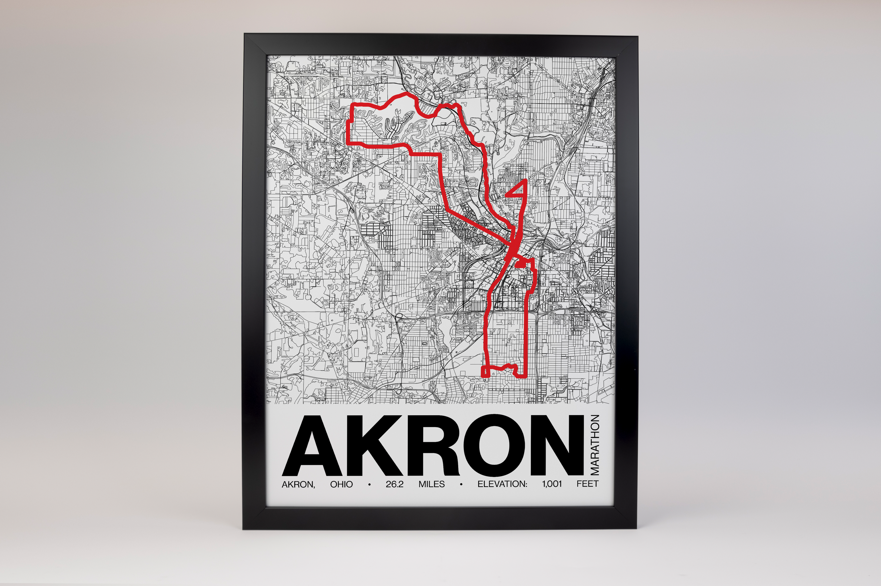 Akron Marathon Poster - Grid Style
