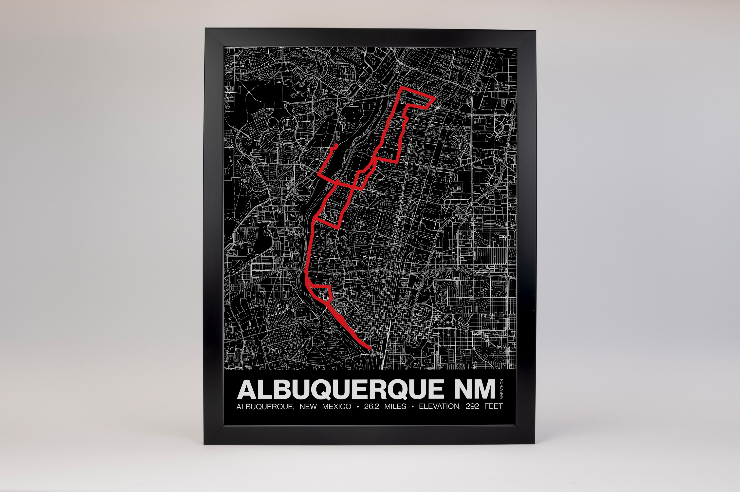 Albuquerque NM Marathon Poster - Grid Style