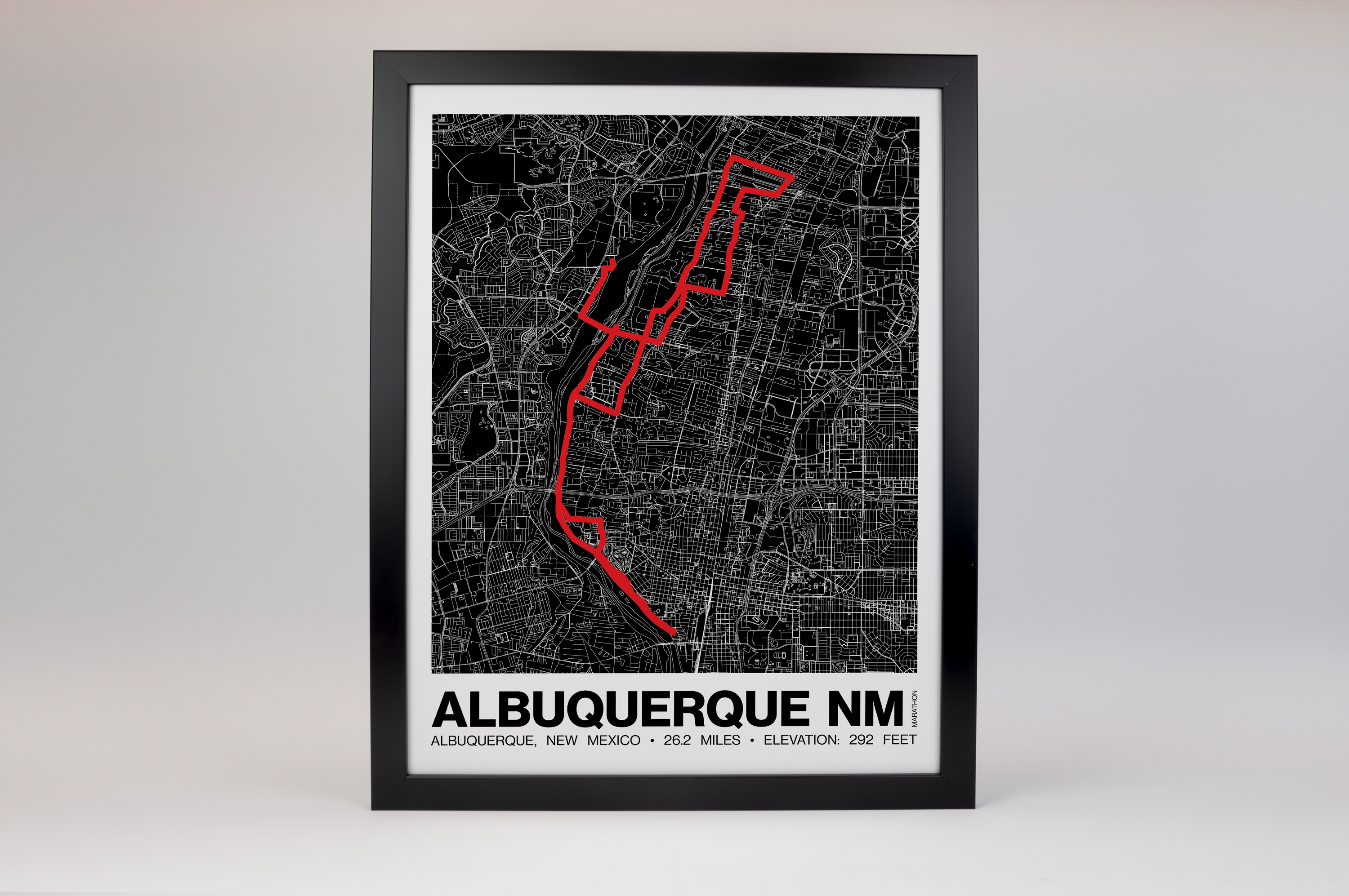 Albuquerque NM Marathon Poster - Grid Style