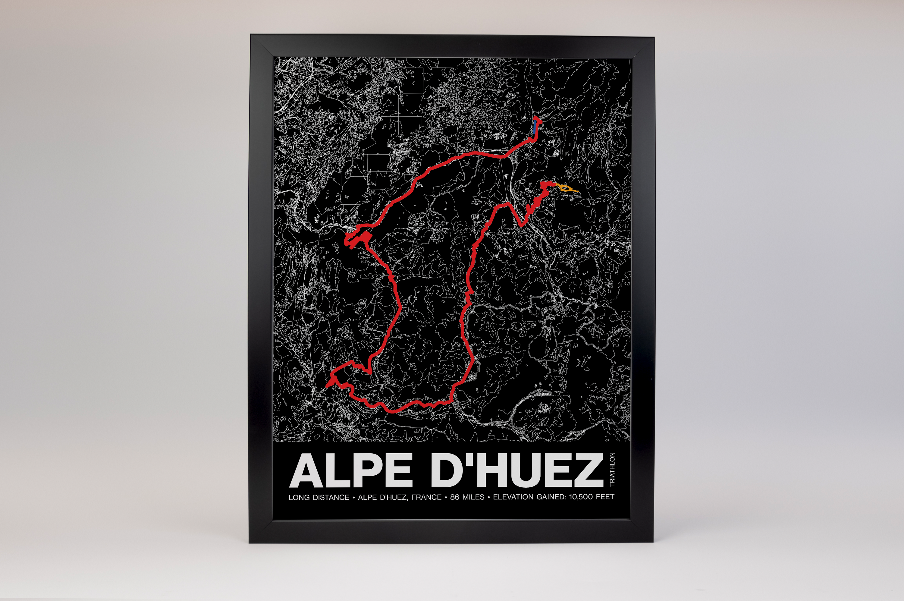 Alpe d'Huez Triathlon Long Distance Poster - Grid Style