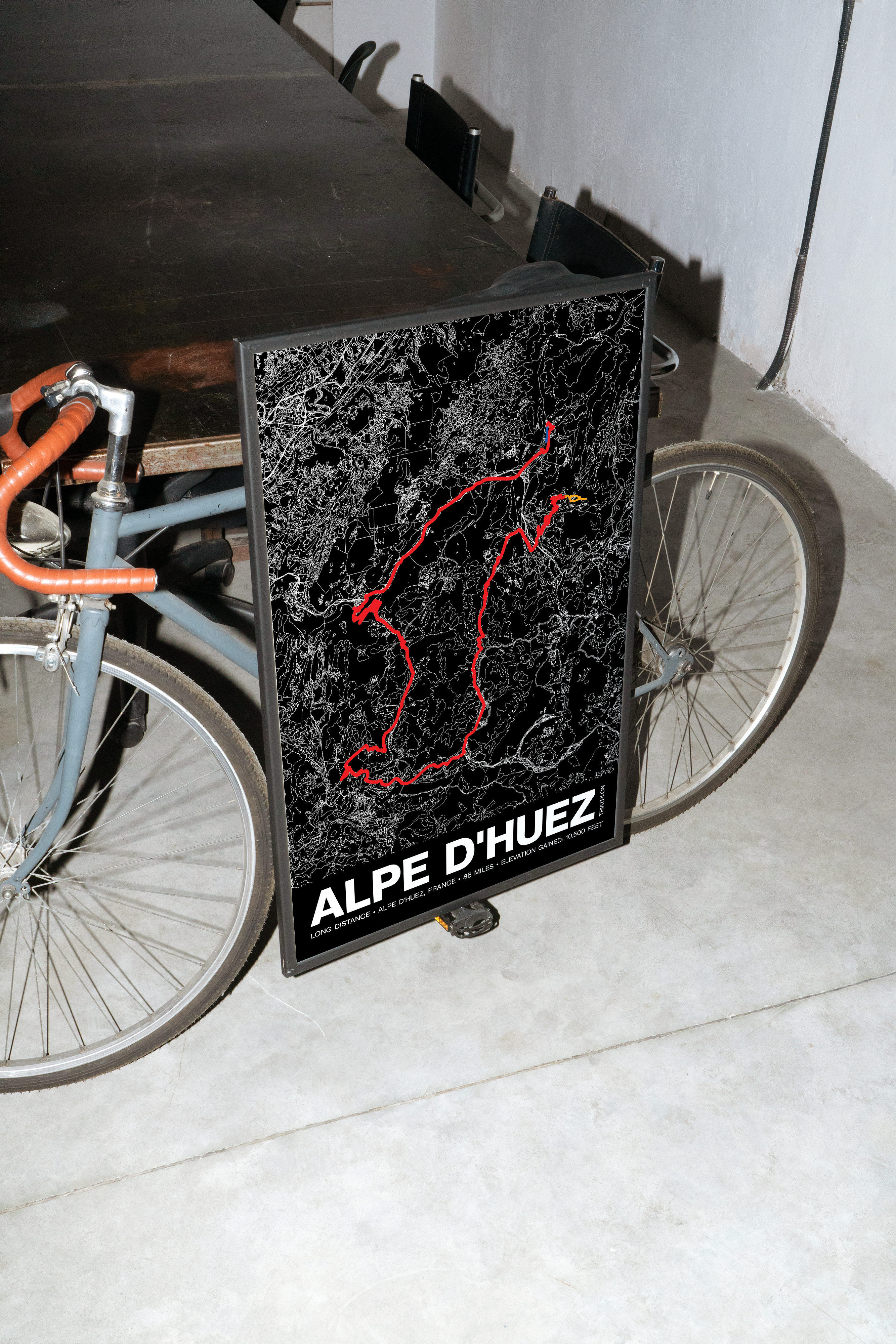 Alpe d'Huez Triathlon Long Distance Poster - Grid Style