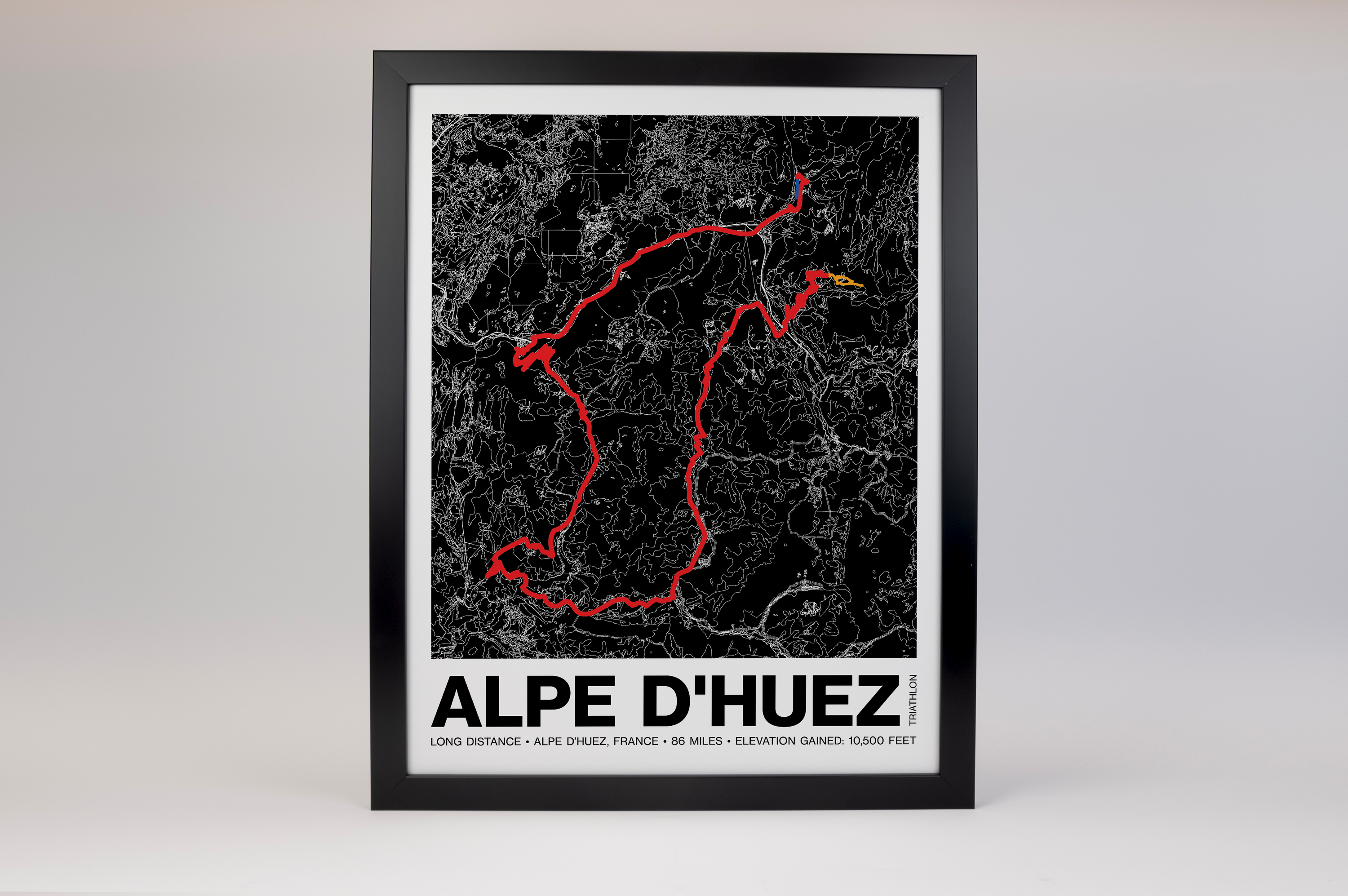 Alpe d'Huez Triathlon Long Distance Poster - Grid Style