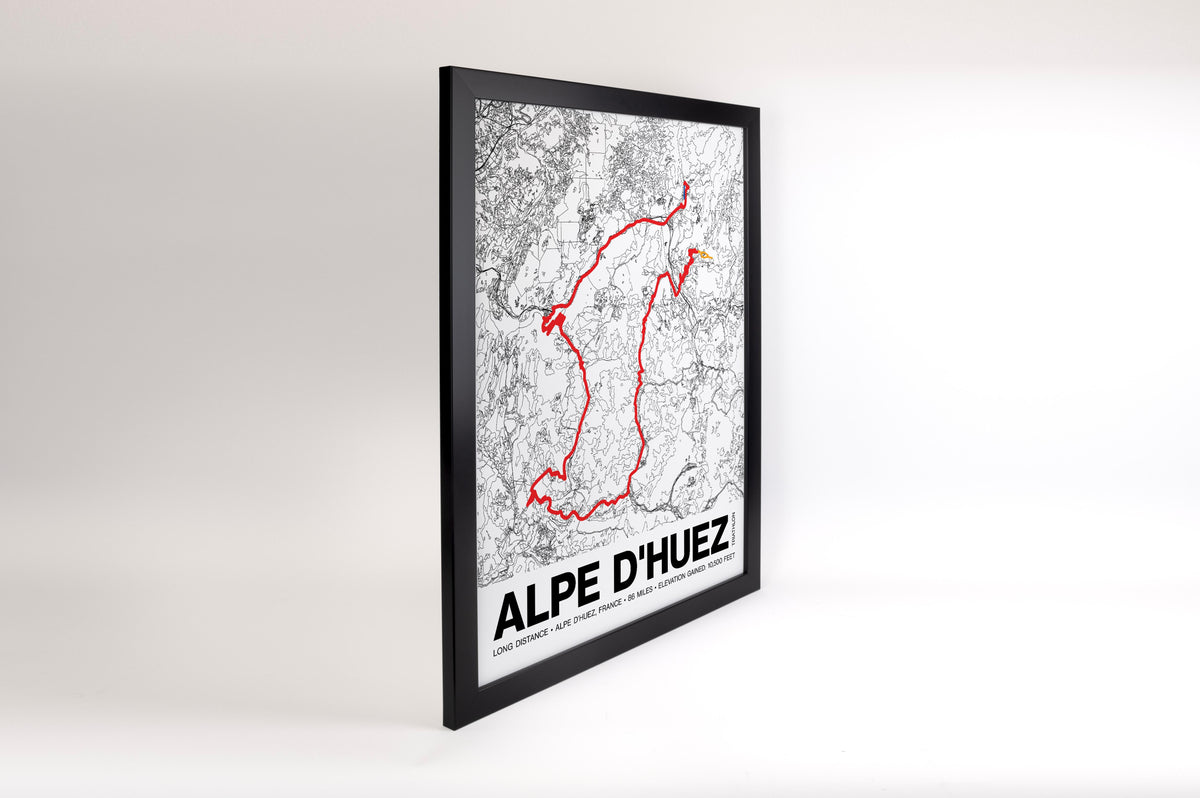 Alpe d'Huez Triathlon Long Distance Poster - Grid Style