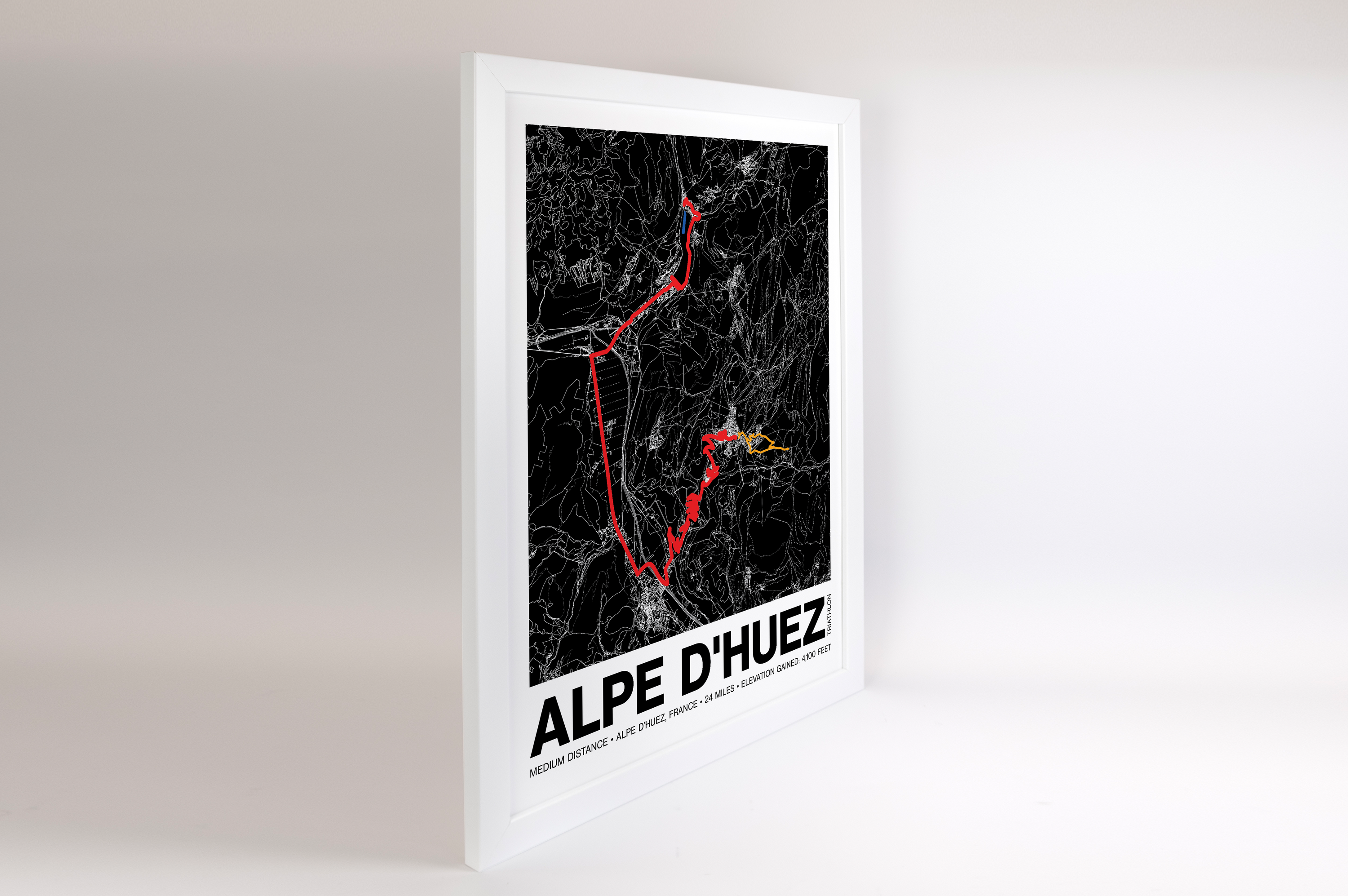 Alpe d'Huez Triathlon Medium Distance Poster - Grid Style