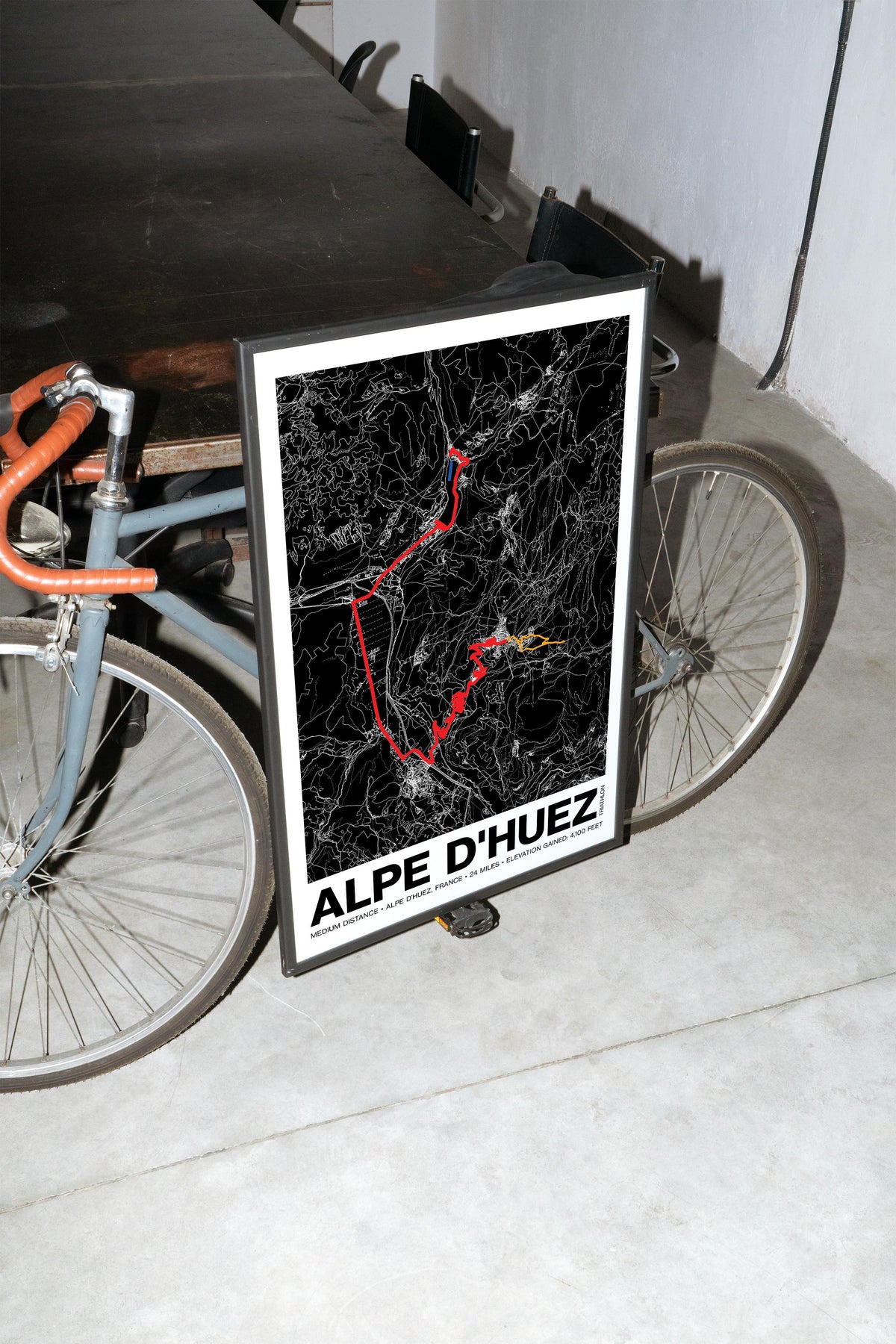 Alpe d'Huez Triathlon Medium Distance Poster - Grid Style