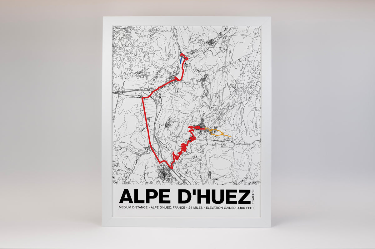 Alpe d'Huez Triathlon Medium Distance Poster - Grid Style