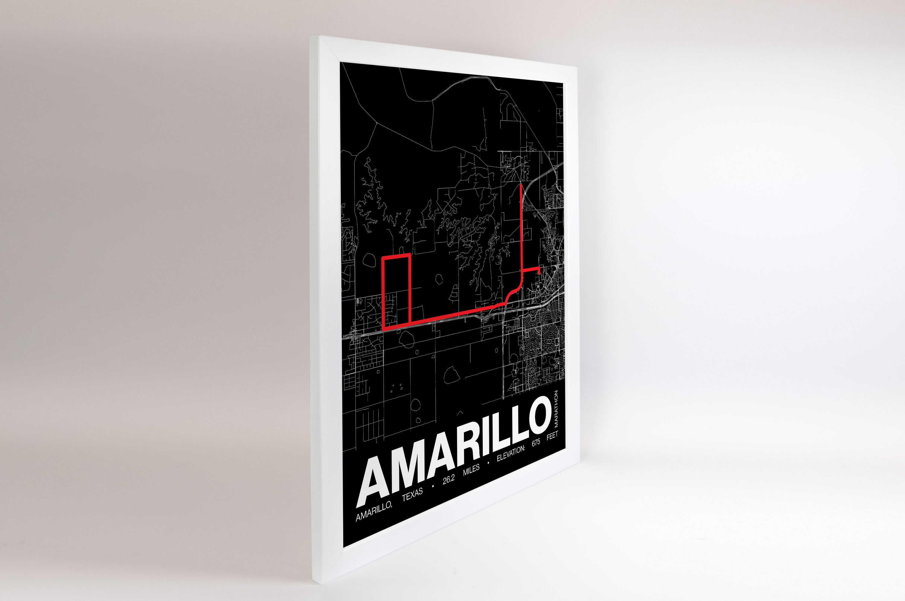 Amarillo Marathon Poster - Grid Style